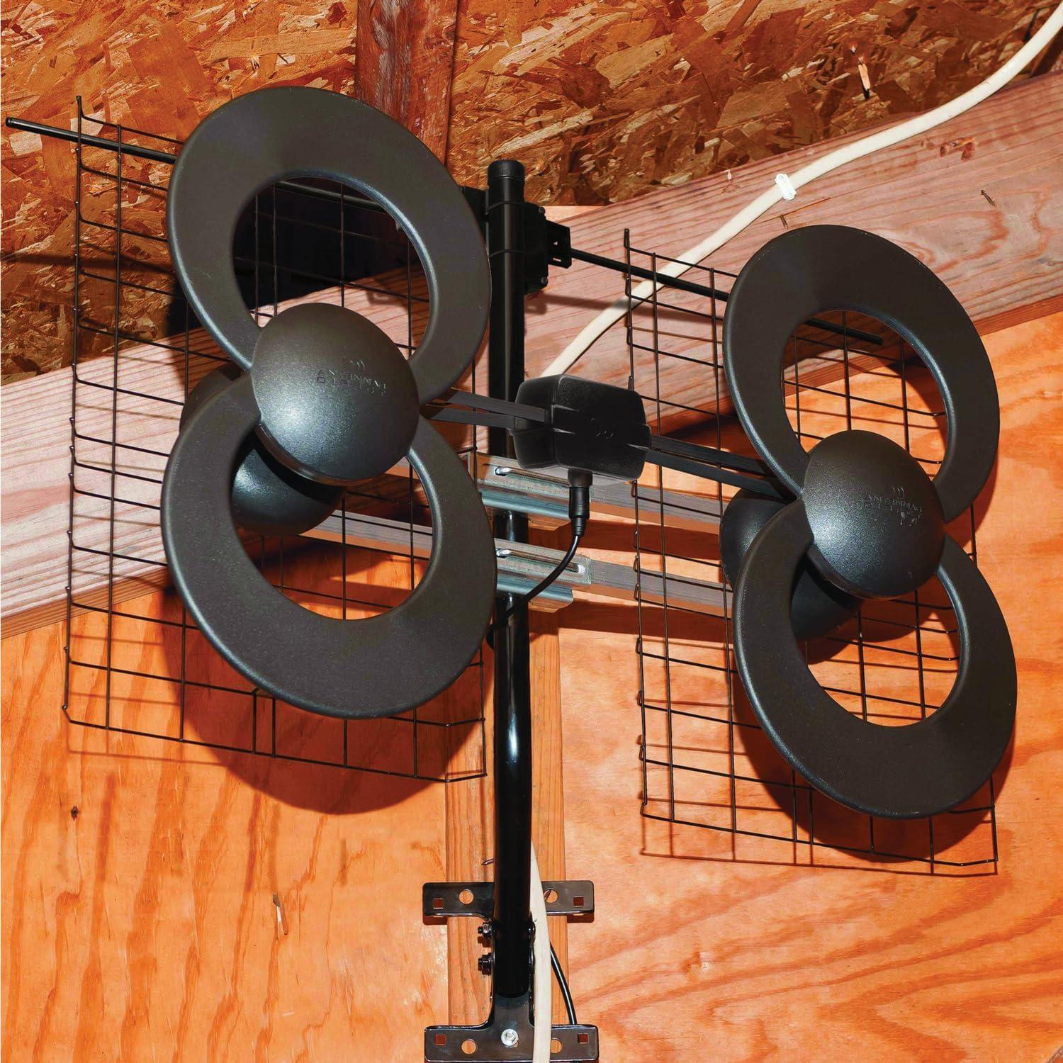 Antennas Direct® ClearStream 4 UHF Indoor Outdoor TV Antenna, Multi-Directional, 70+ Mile Range, 4K 8K UHD, NEXTGEN TV in Black