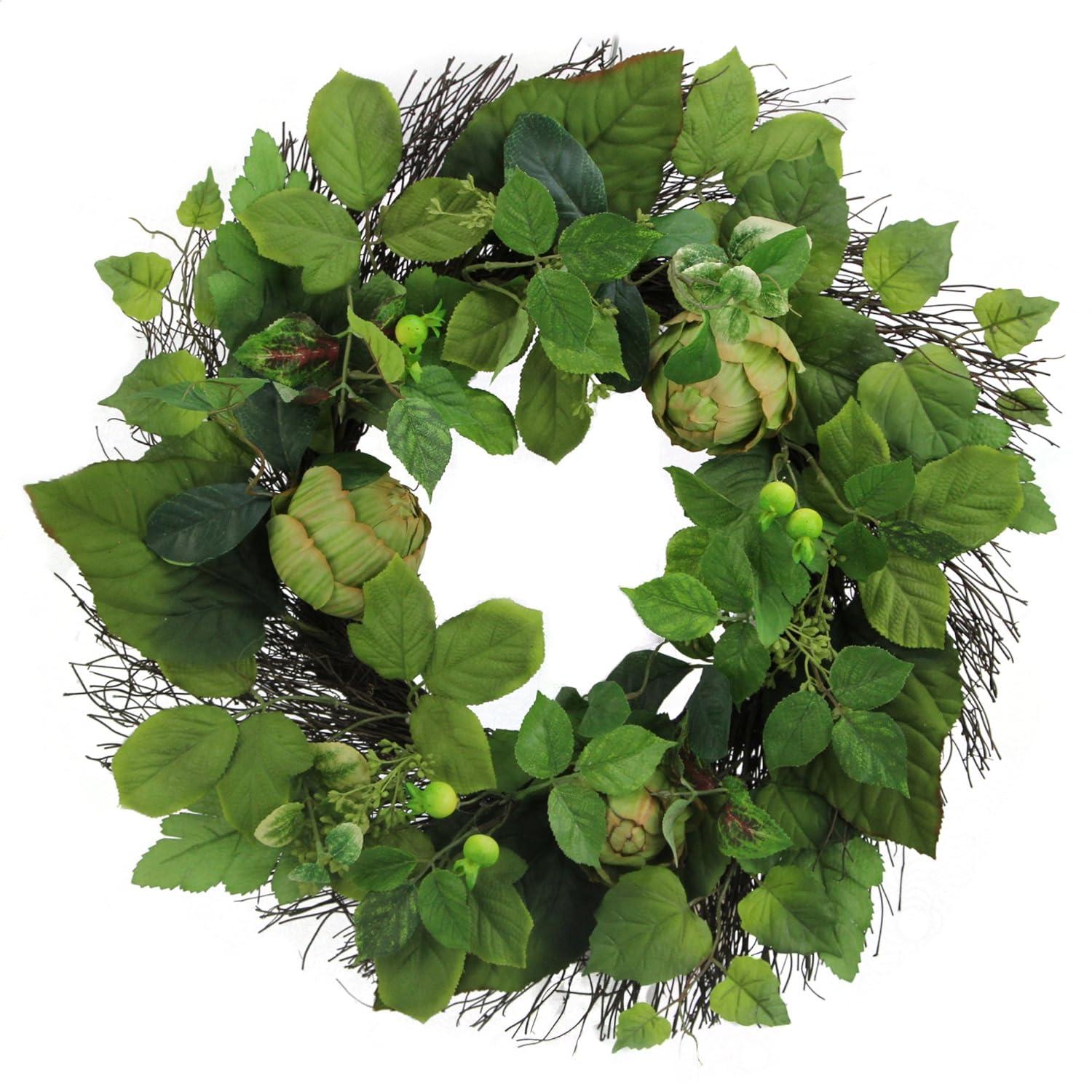 Admired By Nature 22" Artichoke Spring Greenery for Home Office Front Door Wreath, Wall Hanging Arrangement Decoration