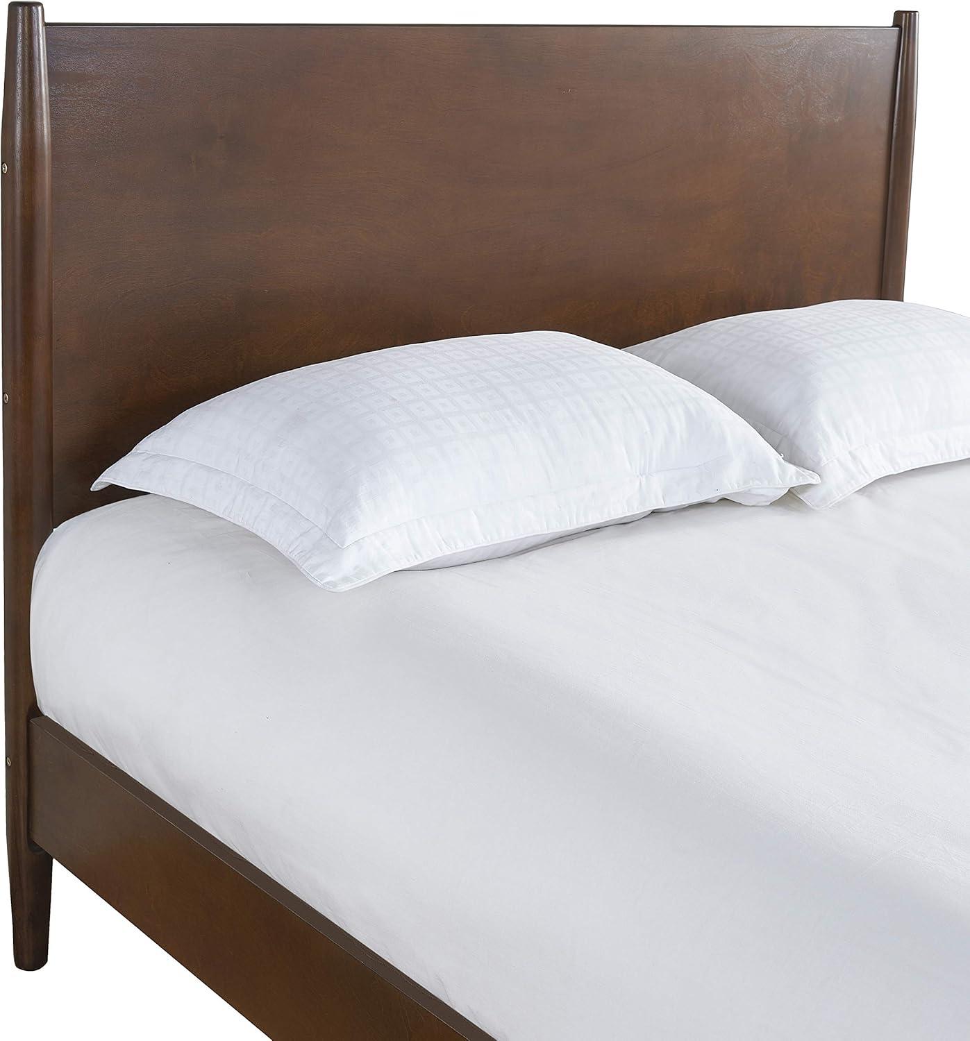 Landon King Bedset Mahogany - Crosley: Modern Mid-Century Design, Pine & MDF Frame, 600 lbs Capacity