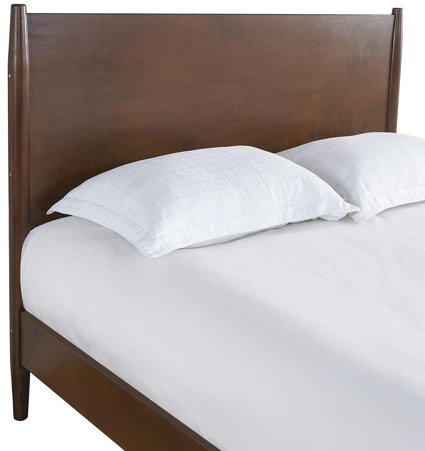 Landon King Bedset Mahogany - Crosley: Modern Mid-Century Design, Pine & MDF Frame, 600 lbs Capacity