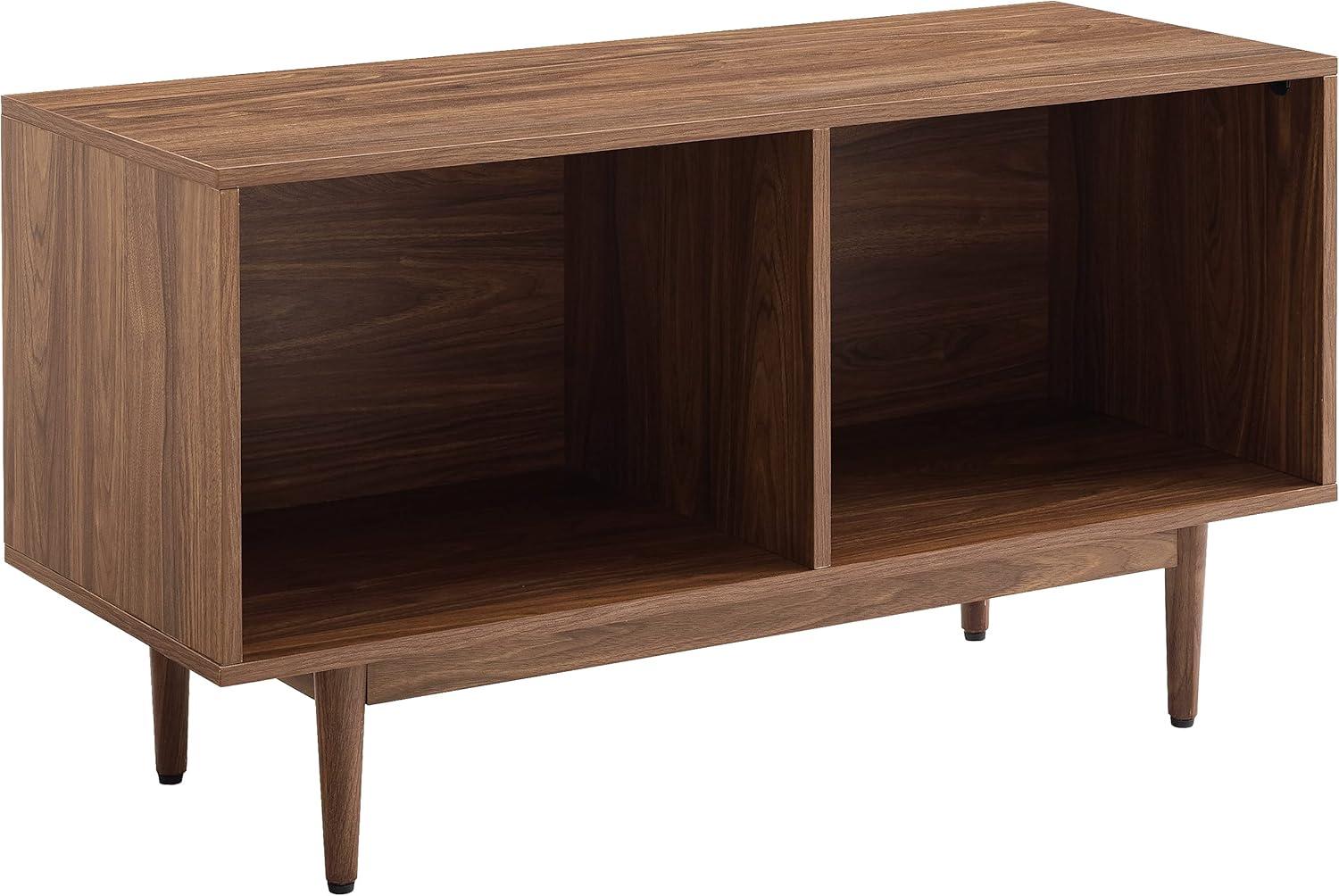 Liam Mid-Century Walnut Record Storage Console - 45in