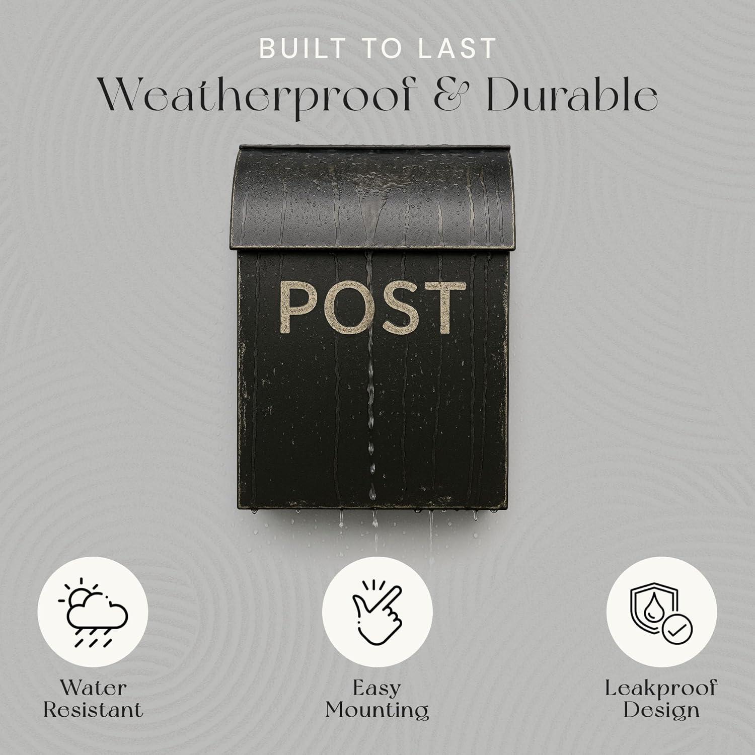 Milano Pointed Post Wall Mounted Mailbox