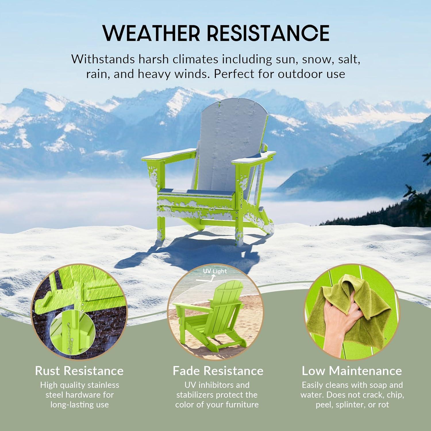 WestinTrends Malibu HDPE Outdoor Patio Folding Poly Adirondack Chair