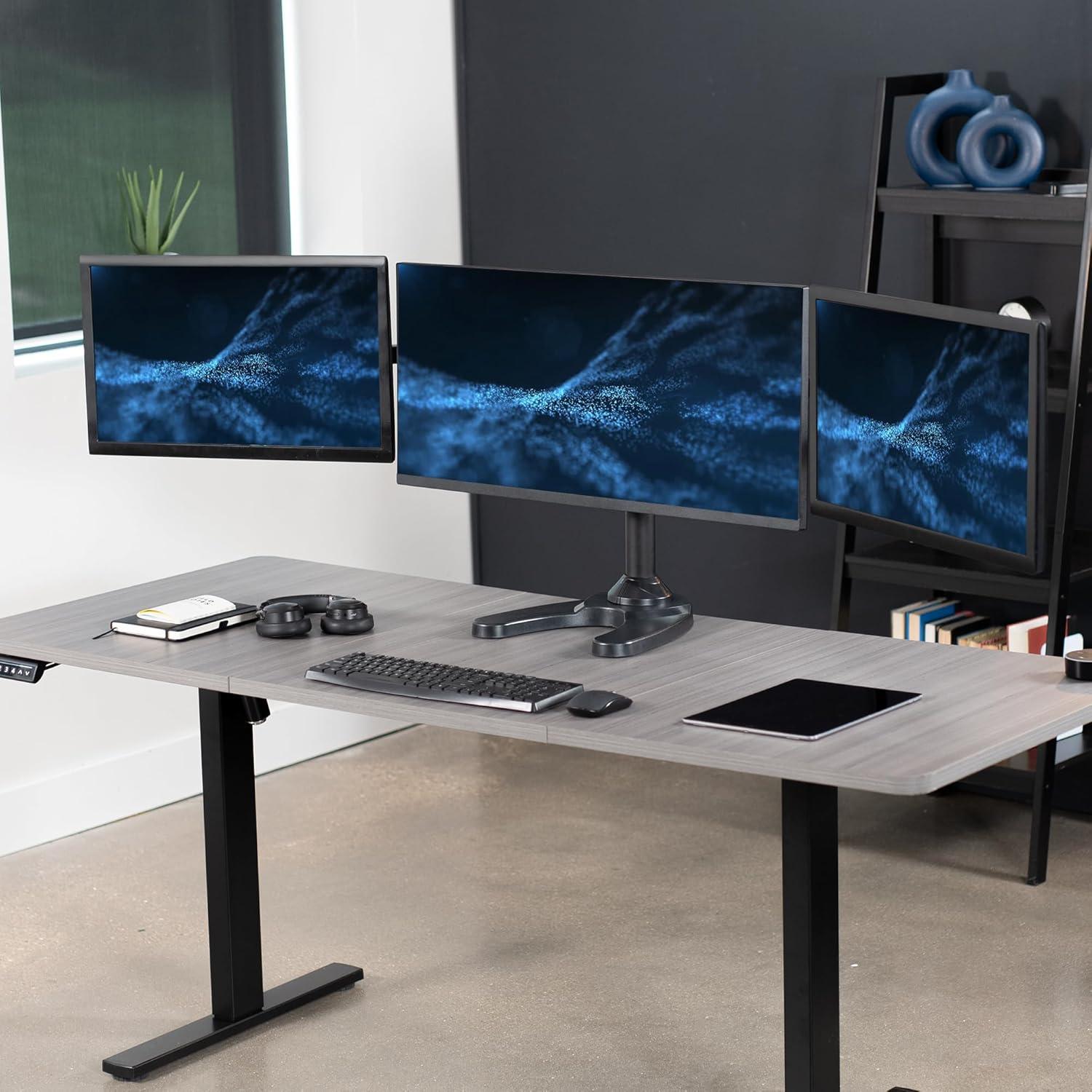 VIVO Triple Monitor Desk Stand Mount FreeStanding Adjustable 3 Screens up to 32"