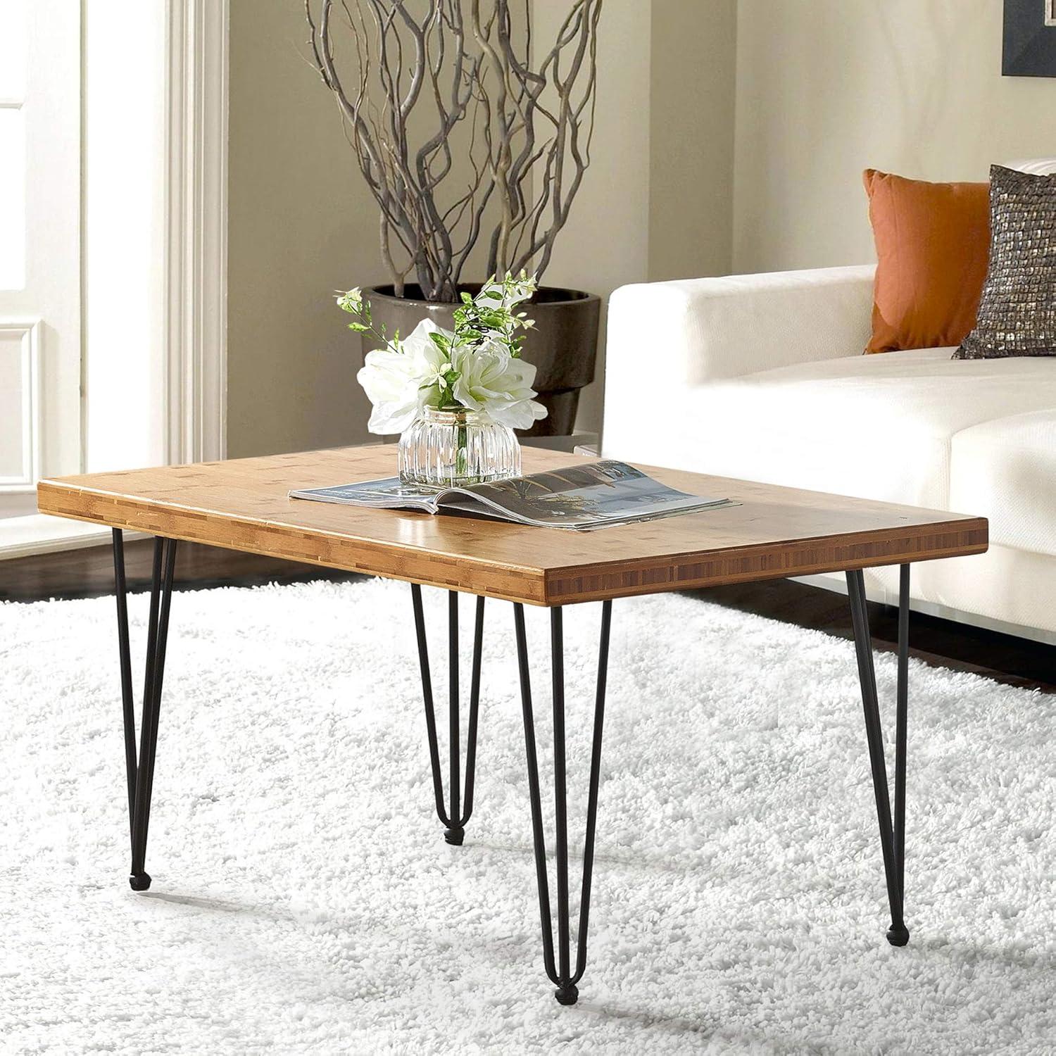 Home Soft Things Hairpin Metal Table Legs 30 Inch Legs for Furniture Coffee Bench Dining End Industrial Table Desk Set of 4 with Screws Adjustable Cushion Black Floor Protectors, 30"