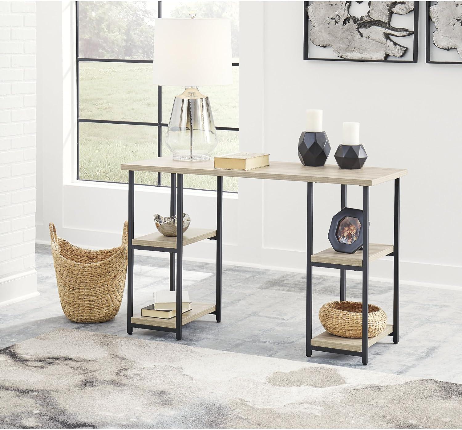 Signature Design by Ashley Contemporary Waylowe 48" Home Office Desk, Natural/Black