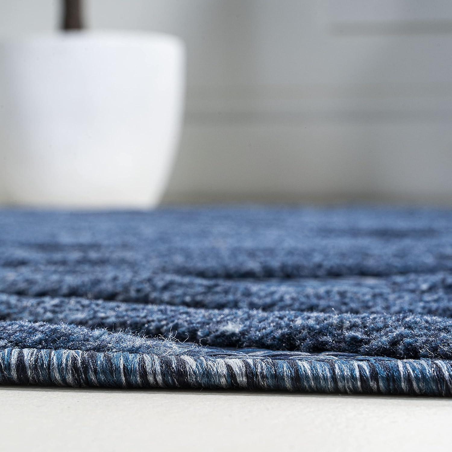 5'x8' Balansat Moroccan Diamond Indoor/Outdoor Area Rug, Navy - JONATHAN Y
