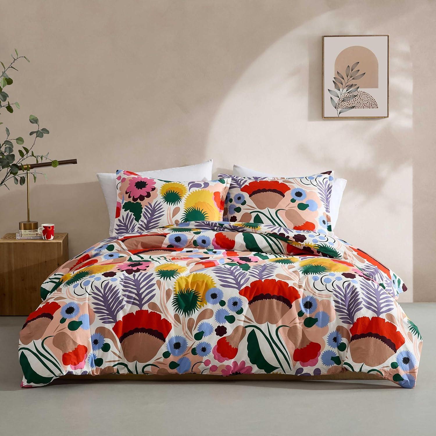 Marimekko Multicolor Cotton Floral Queen Duvet Cover Set