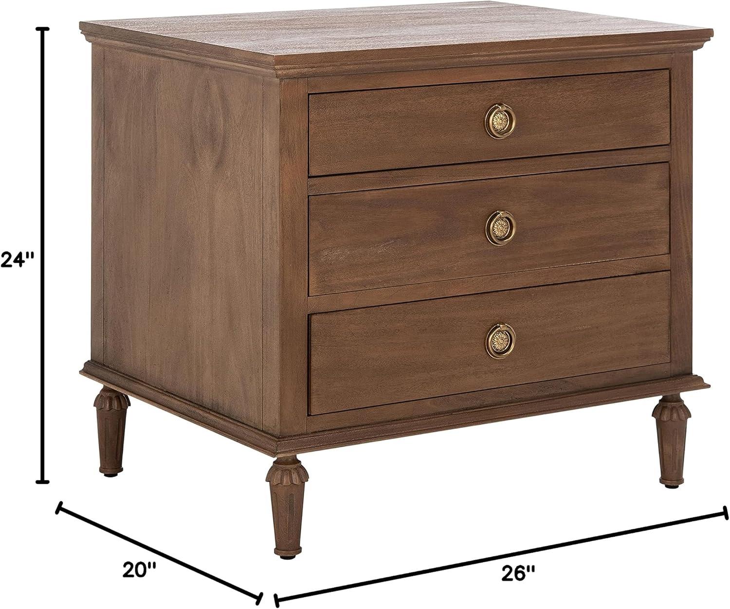 SAFAVIEH Couture Lisabet Contemporary Nightstand with 3 Drawers, Brown