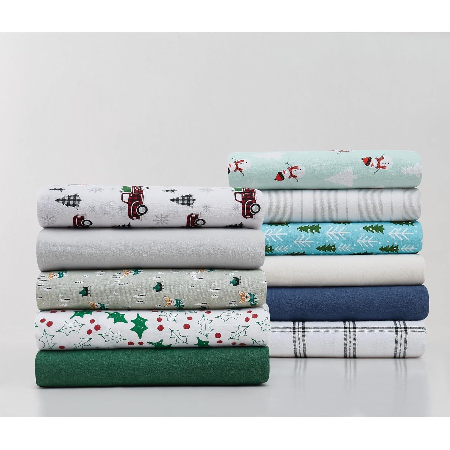 Truly Soft Traditional Cozy 100% Cotton Standard Plaid Sheet Set