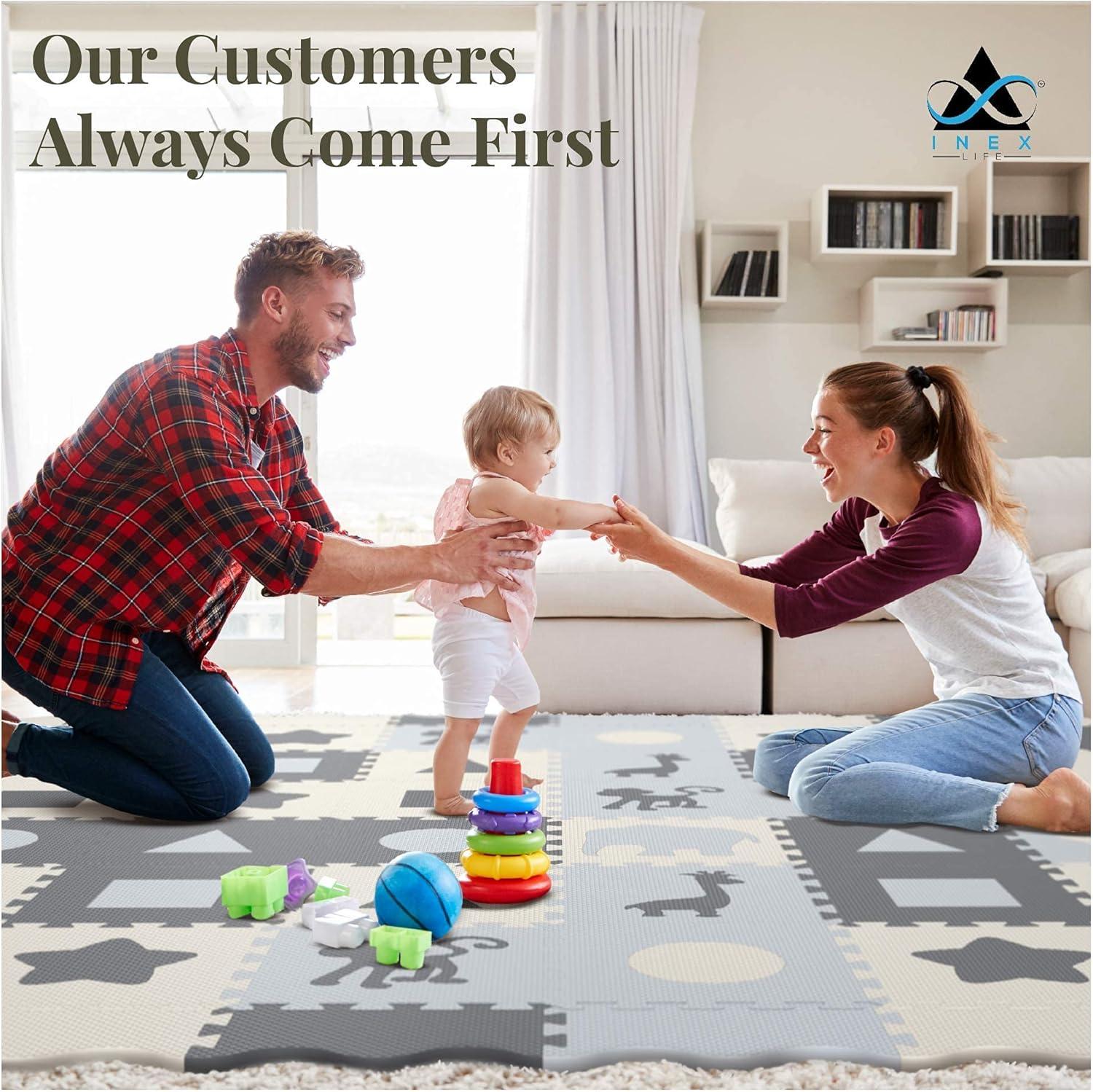 Soft Foam Baby Play Mat | Perfect Playmat for Tummy Time & Crawling - Extra Thick Padded Tiles Protect Infants & Toddlers from Hard Floors - With a Clean, Modern Design You&rsq