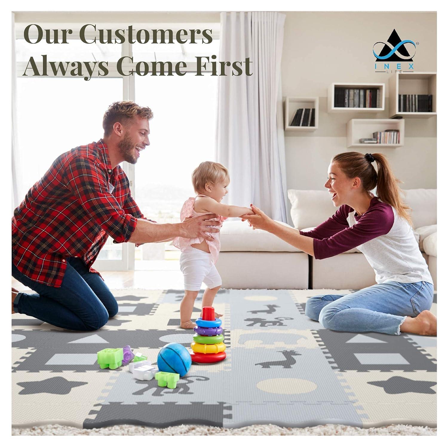 Soft Foam Baby Play Mat | Perfect Playmat for Tummy Time & Crawling - Extra Thick Padded Tiles Protect Infants & Toddlers from Hard Floors - With a Clean, Modern Design You&rsq