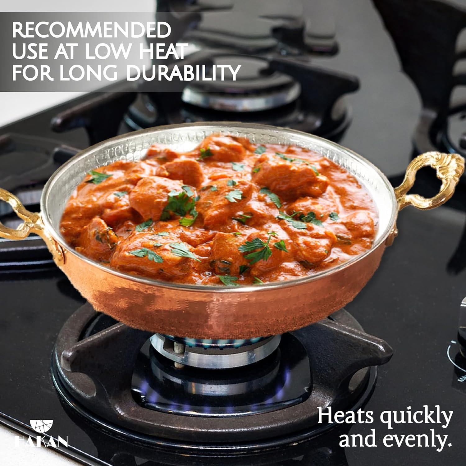 Hammered Copper Food Safe  Egg Omelet Pan Sahan, Copper Round Chef Pan, Traditional Handcrafted Copper Pan, 8.7 Inches (22 cm)