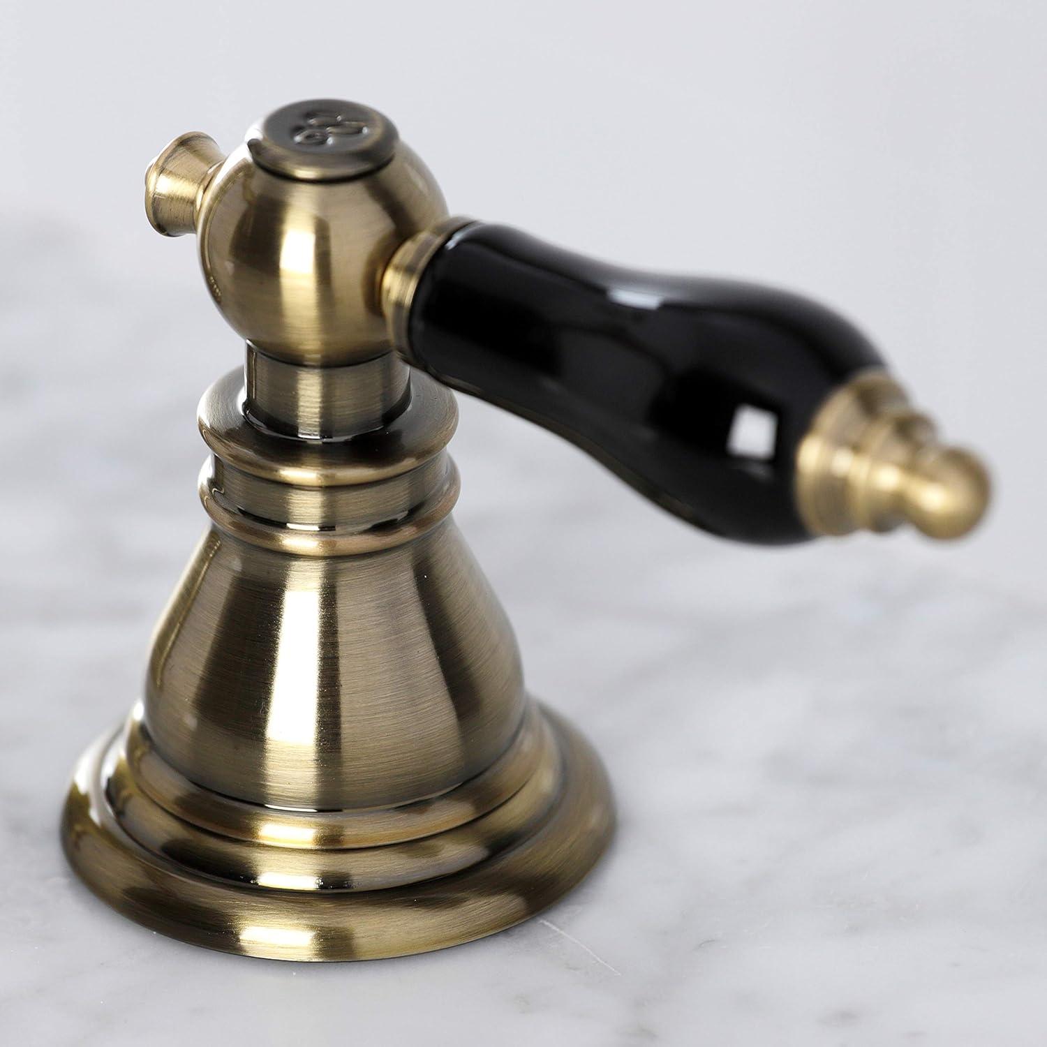 Kingston Brass Duchess Two-Handle 3-Hole Deck Mount Widespread Bathroom Faucet with Pop-Up Drain