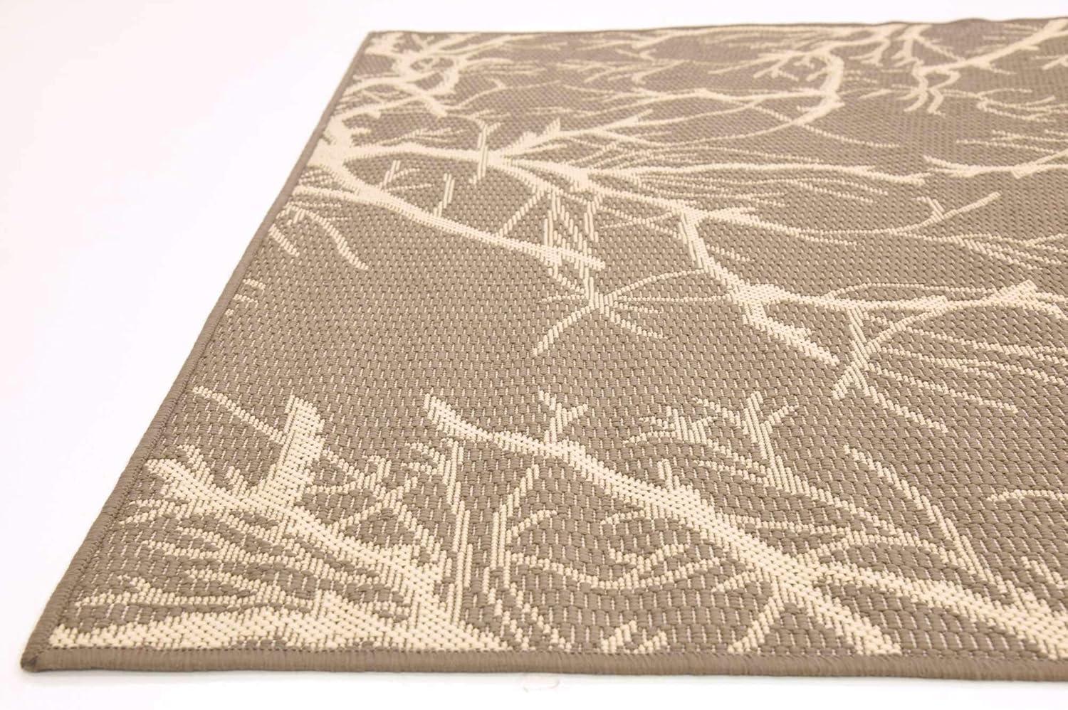 Unique Loom Outdoor Botanical Branch Floral and Botanical Woven Area Rug