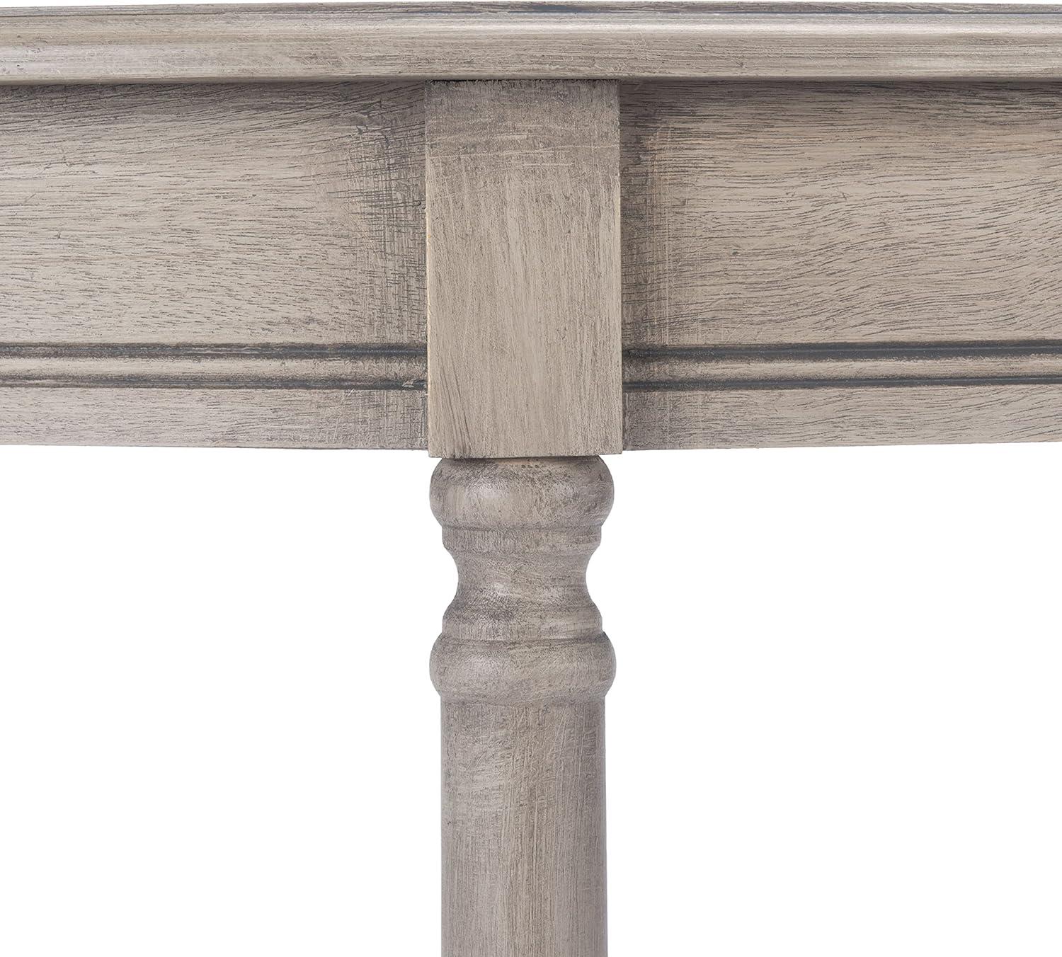 SAFAVIEH Tin.sley French Half Round Console Table, Greige (28 in. W x 11.8 in. D x 28 in. H)