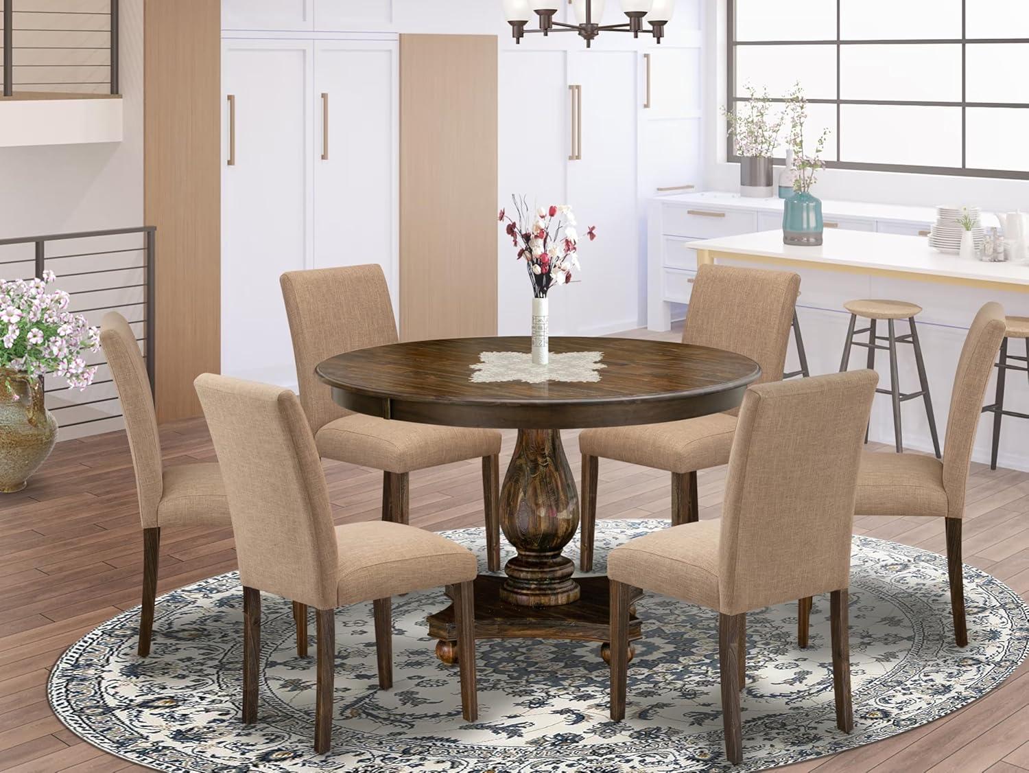 Red Barrel Studio® - Person Solid Wood Solid Wood Top Pedestal Dining Set