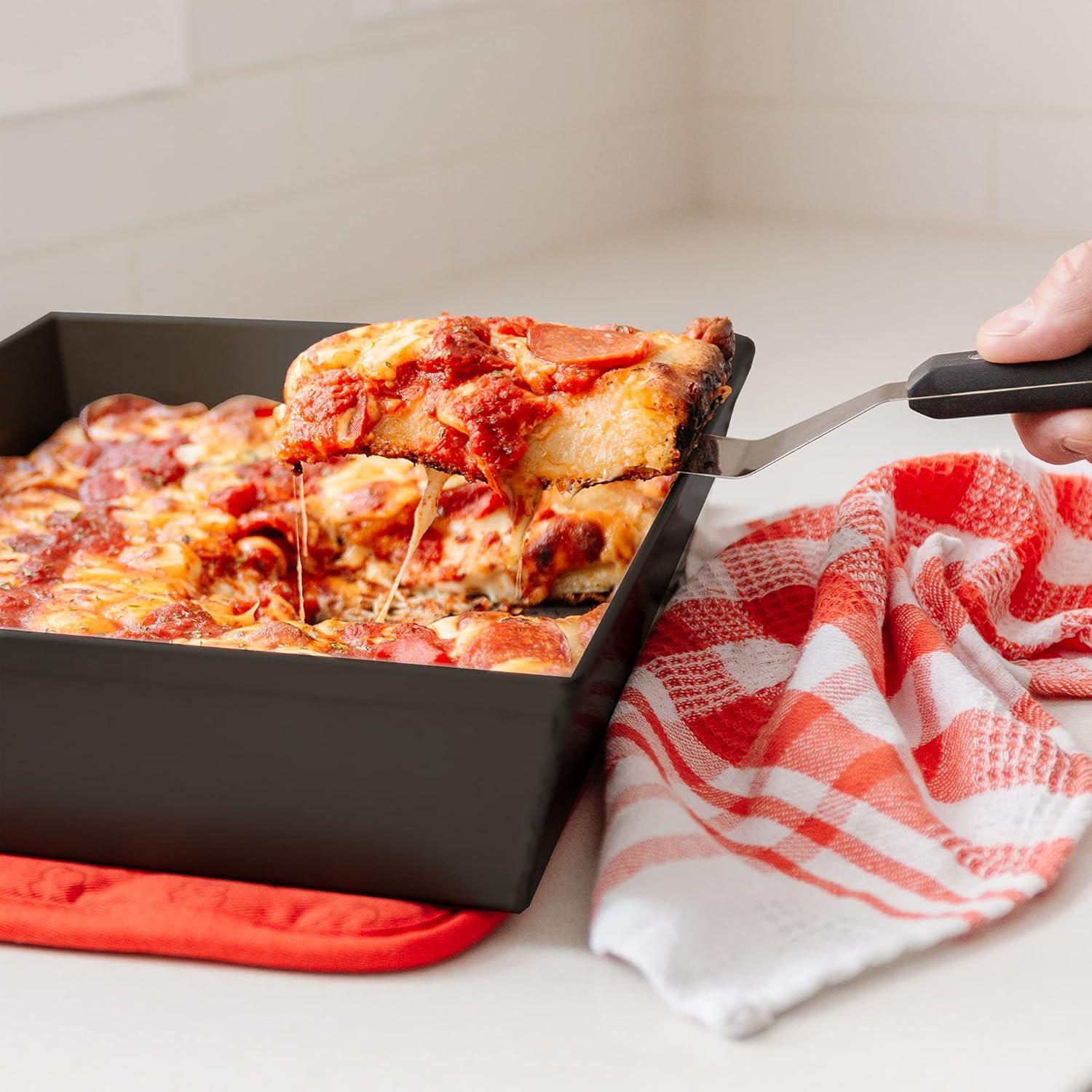 Chef Pomodoro Detroit Style Pizza Pan, 14 x 10", Anodized Aluminum