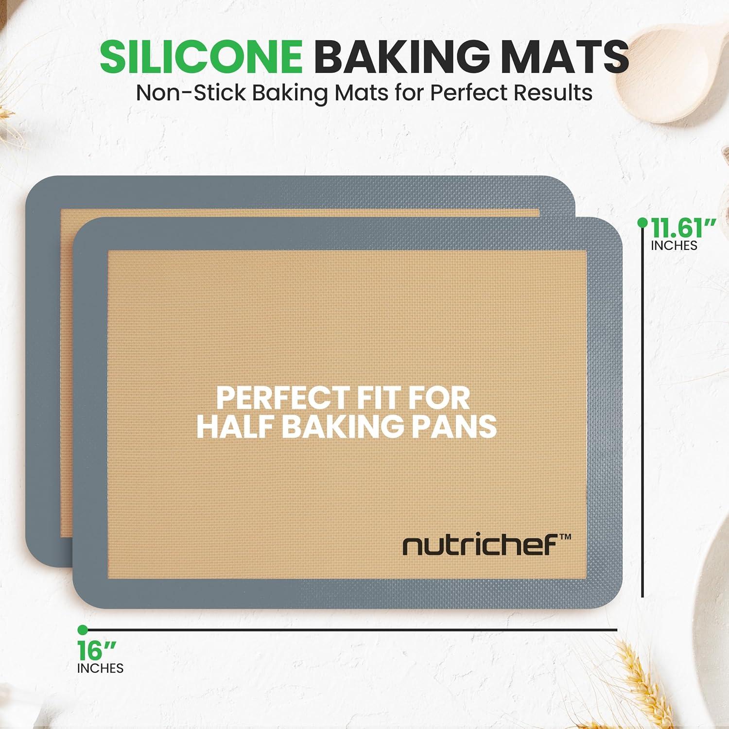 NutriChef NutriChef Non-Stick Silicone 2 Piece Baking Sheet Set (Set of 2)