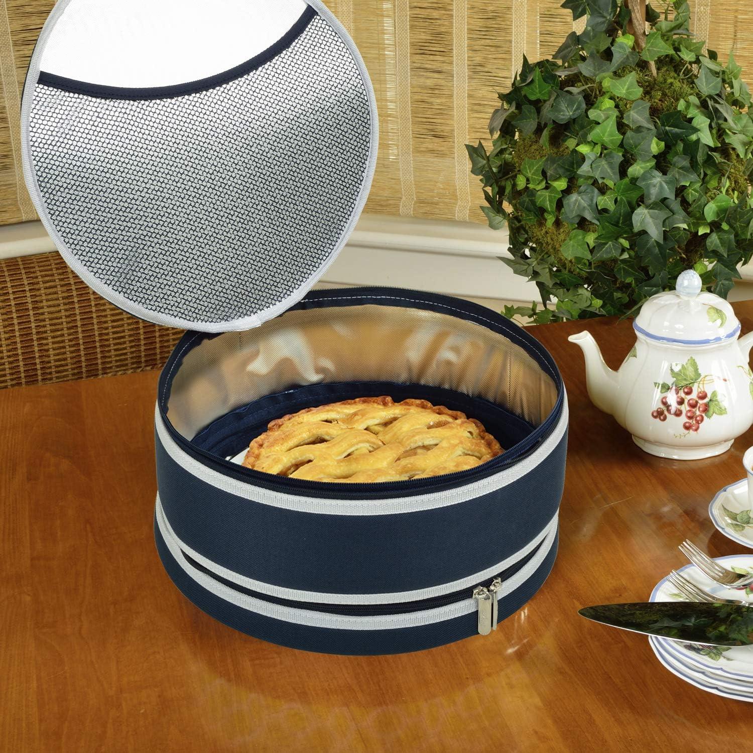 Picnic at Ascot Pie and Cake Carrier 12" Diameter - Rigid No Sag - Sides, Top, Bottom