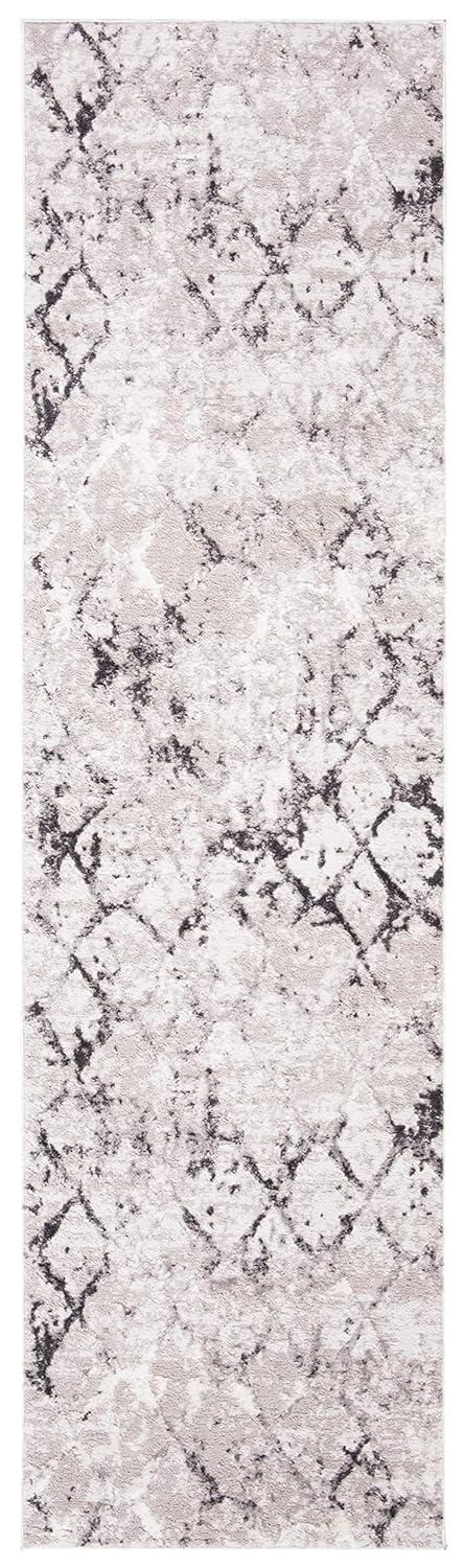 Amelia ALA783 Power Loomed Runner Rug  - Grey/Light Grey - 2'2"x18' - Safavieh.