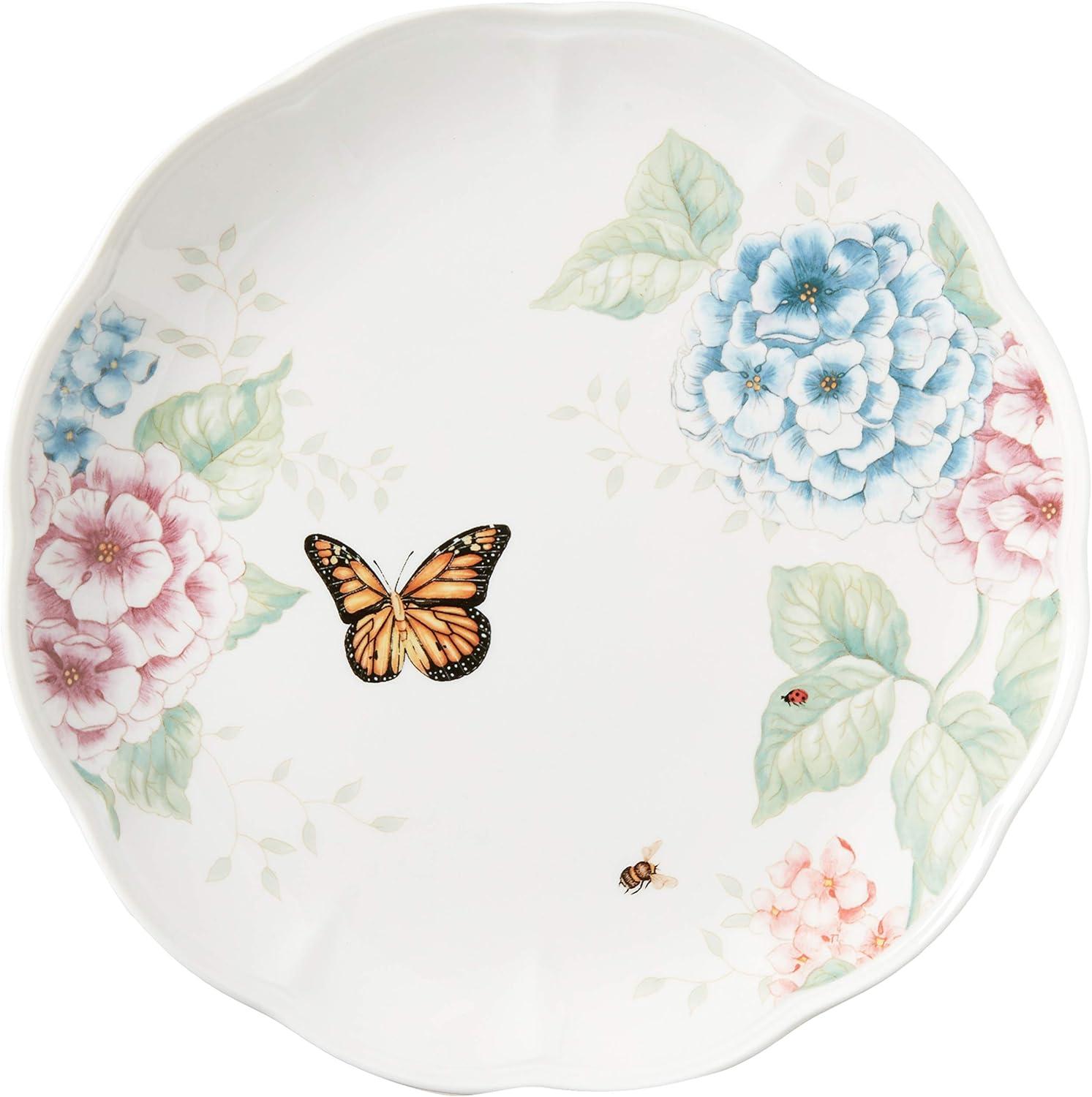 Butterfly Meadow Hydrangea 12-Piece Porcelain Dinnerware Set