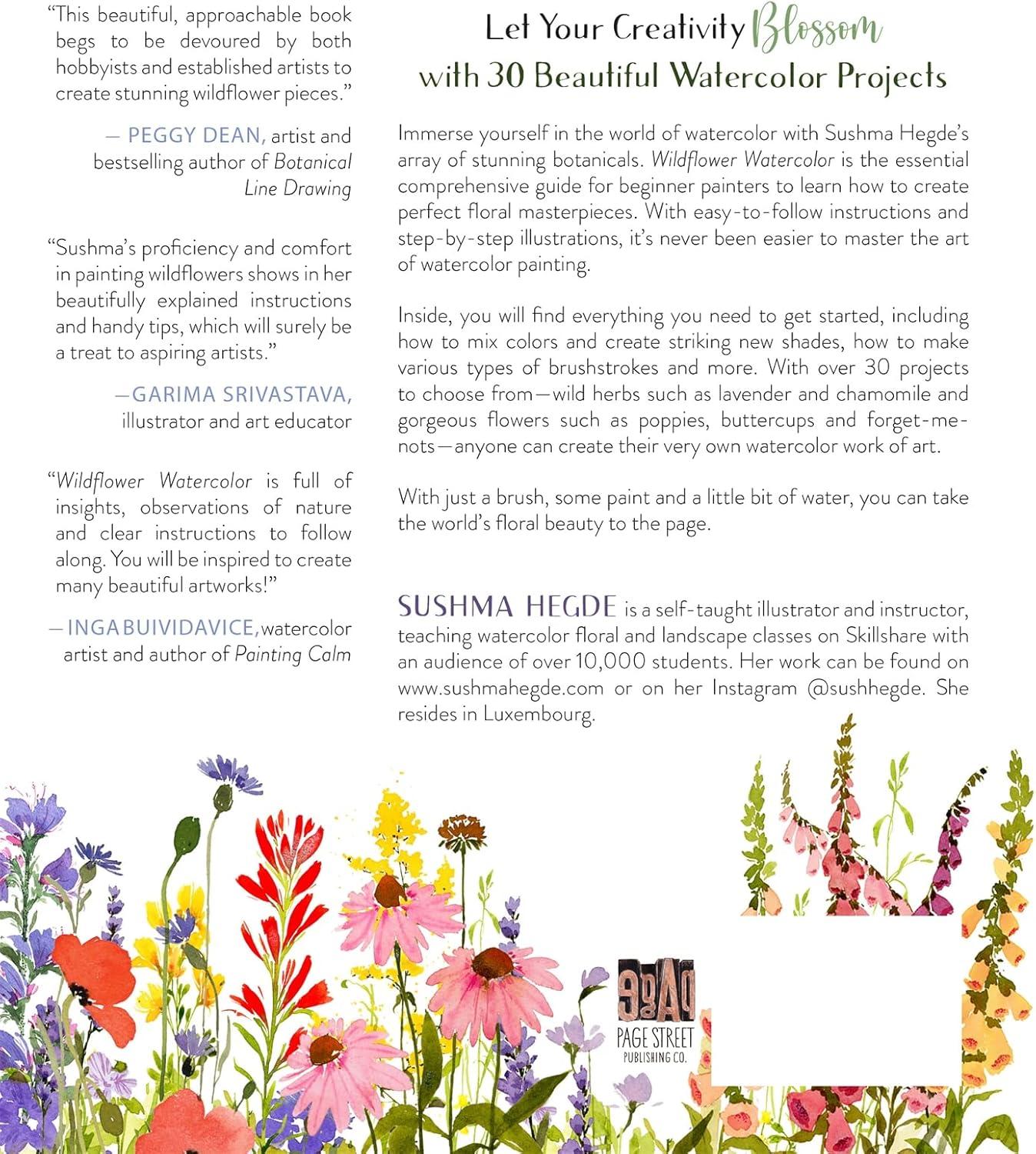 Wildflower Watercolor - by Sushma Hegde (Paperback)