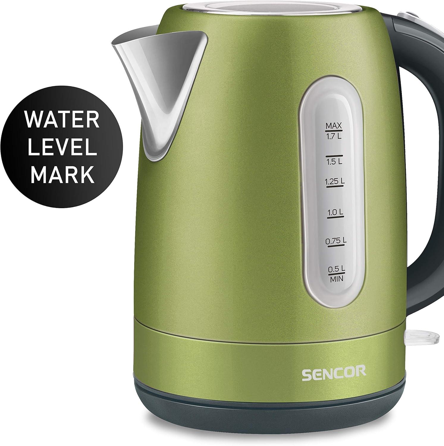 Sencor SWK1770GG Stainless Electric Kettle, 1.7L, Light Green