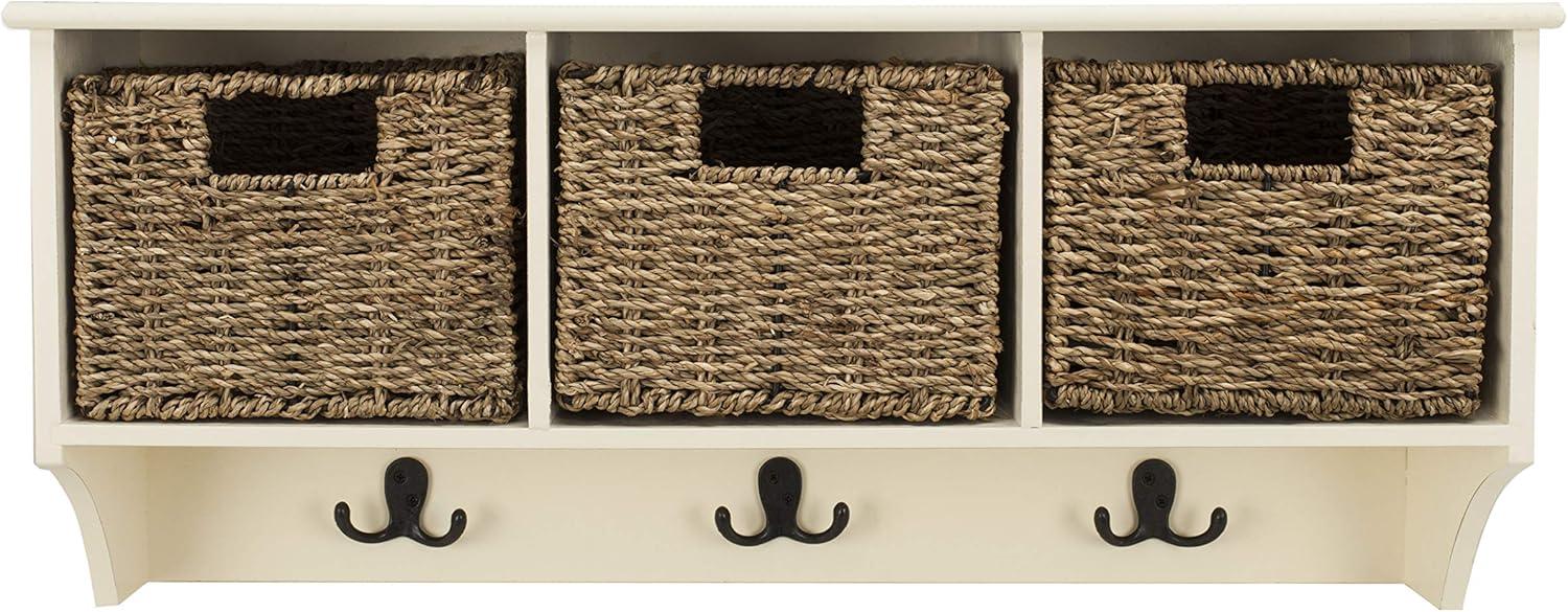Finley Hanging 3 Basket Wall Rack - White - Safavieh