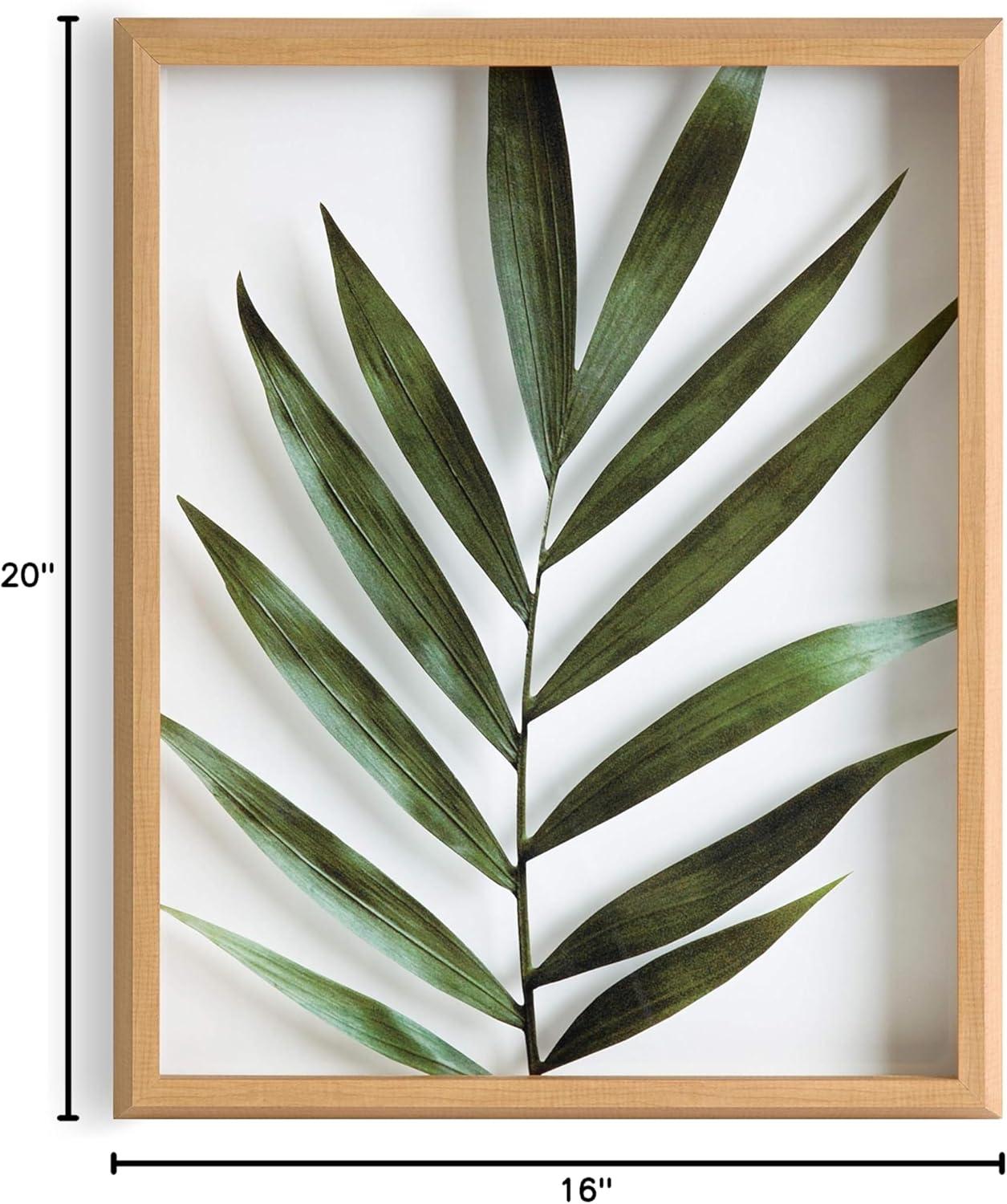 Natural Wood Framed Botanical Glass Art Print, 16" x 20"