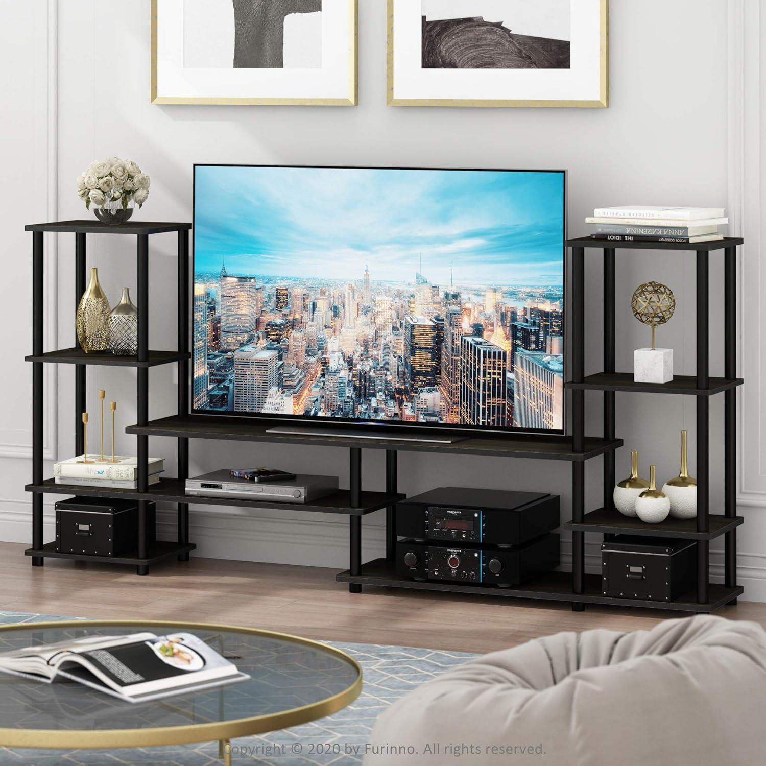 Espresso Black Particleboard Grand Entertainment Center