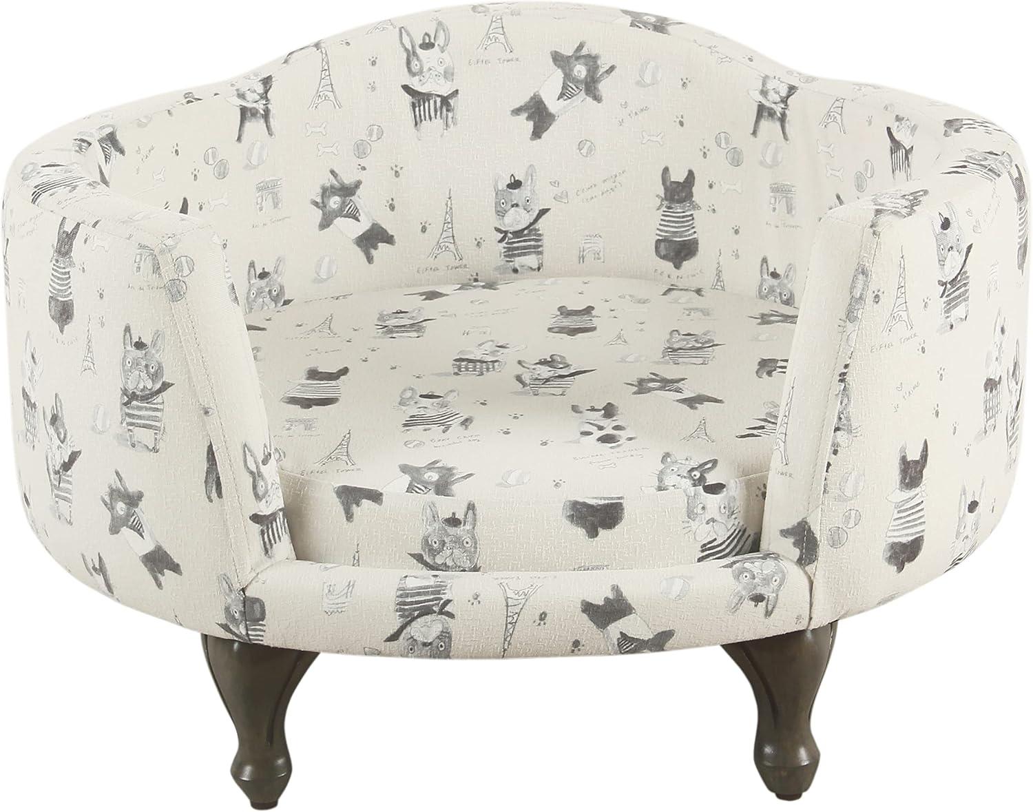 HomePop Decorative Pet Bed Curved Mini Love Seat for Small Dog (18" x 22" x 12")