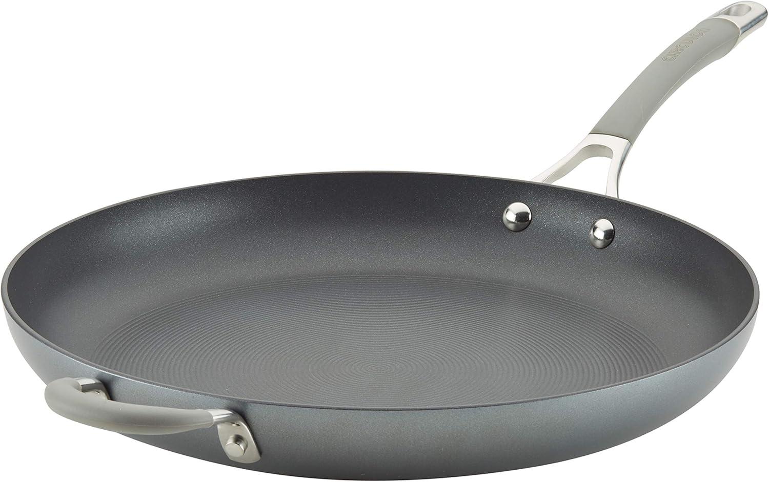 Circulon Gray 14" Hard-Anodized Nonstick Frying Pan with Helper Handle