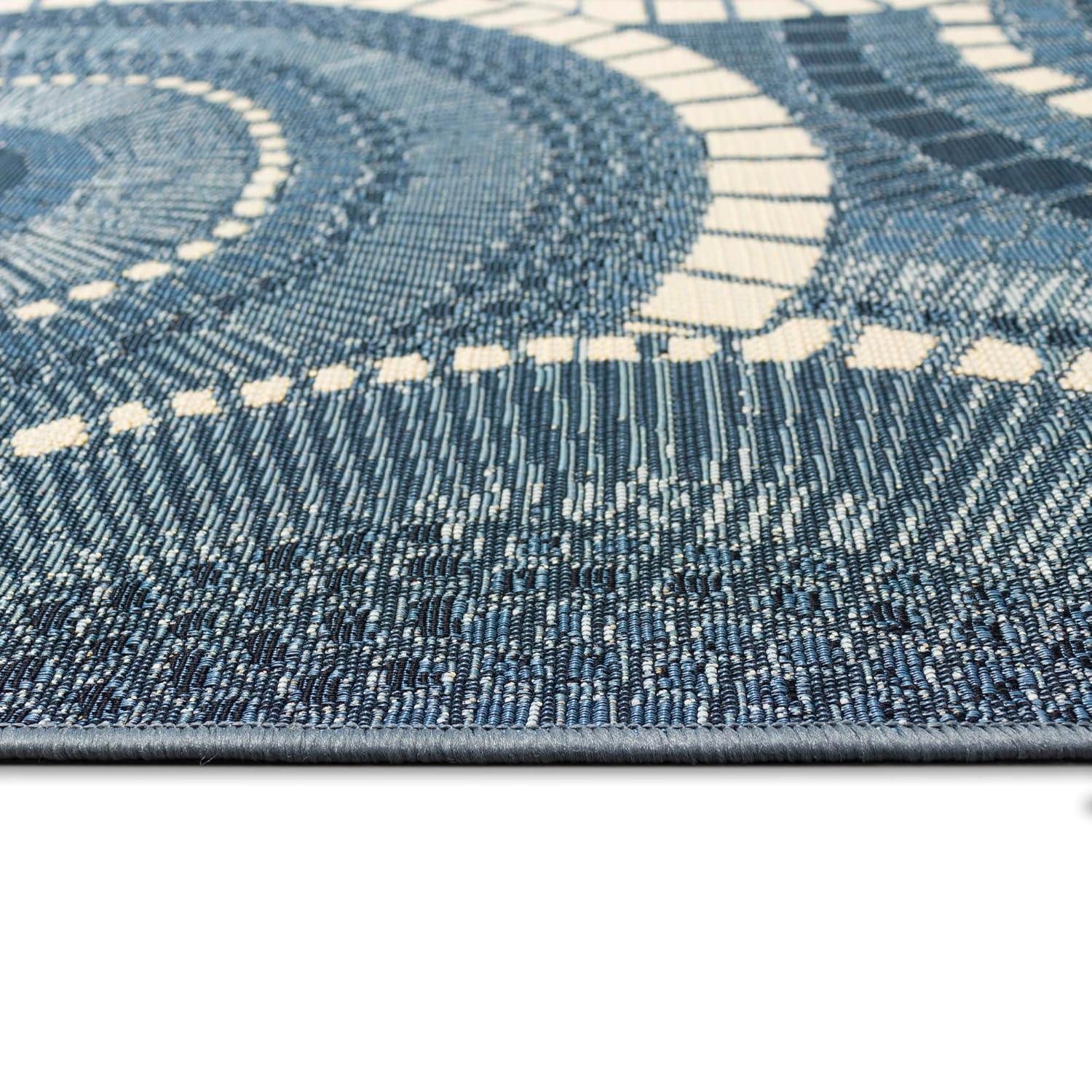 Liora Manne Marina Circles Indoor/Outdoor Rug Delft 1'11" x 7'6"
