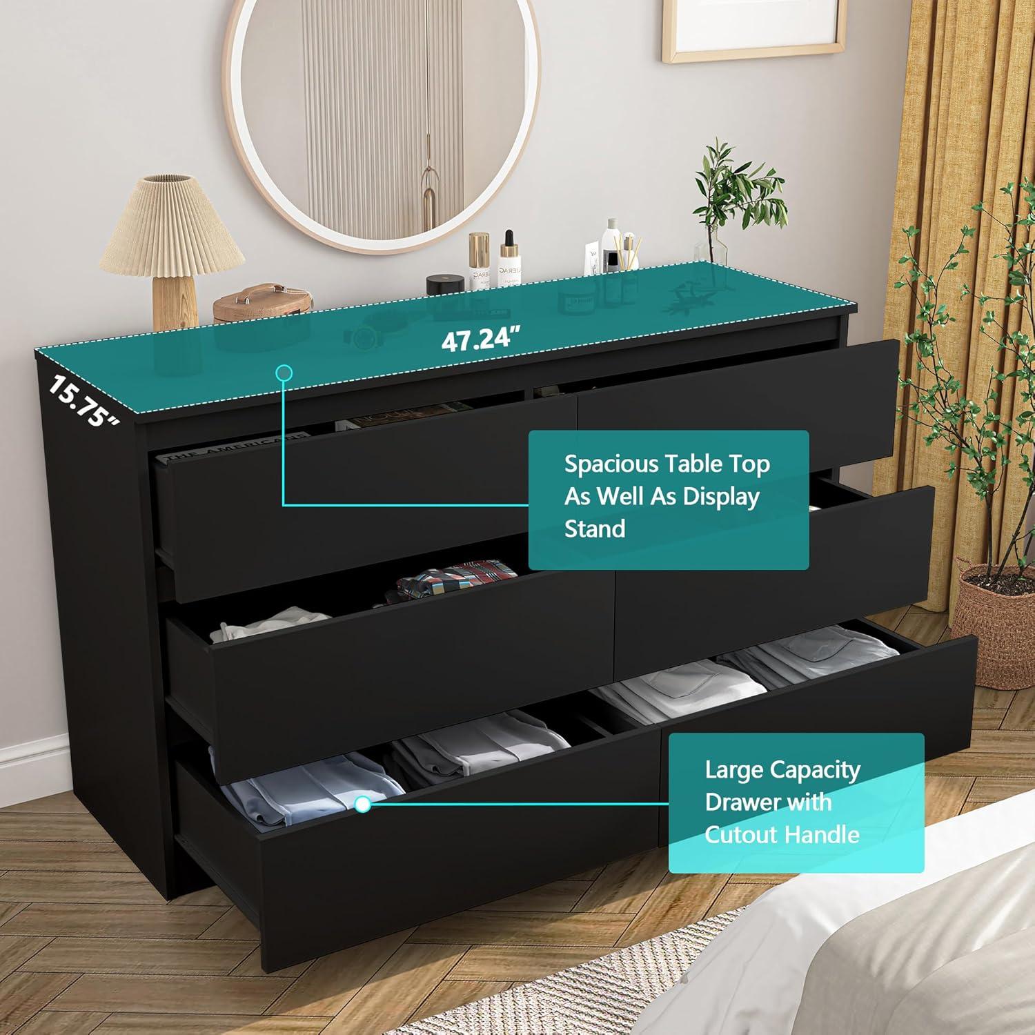 Hommoo 6 Drawer Double Dresser for Bedroom