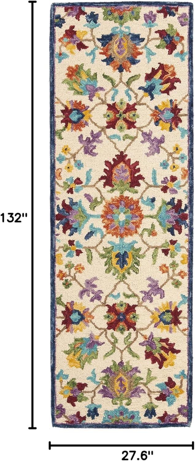 Aspen APN509 Hand Tufted Indoor Runner Rug - Ivory/Blue - 2'3"x11' - Safavieh