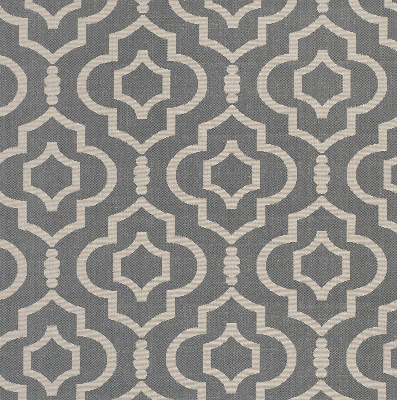 Safavieh Courtyard Alexa Geometric Indoor/Outdoor Area Rug, 4' x 5'7", Anthracite/Beige