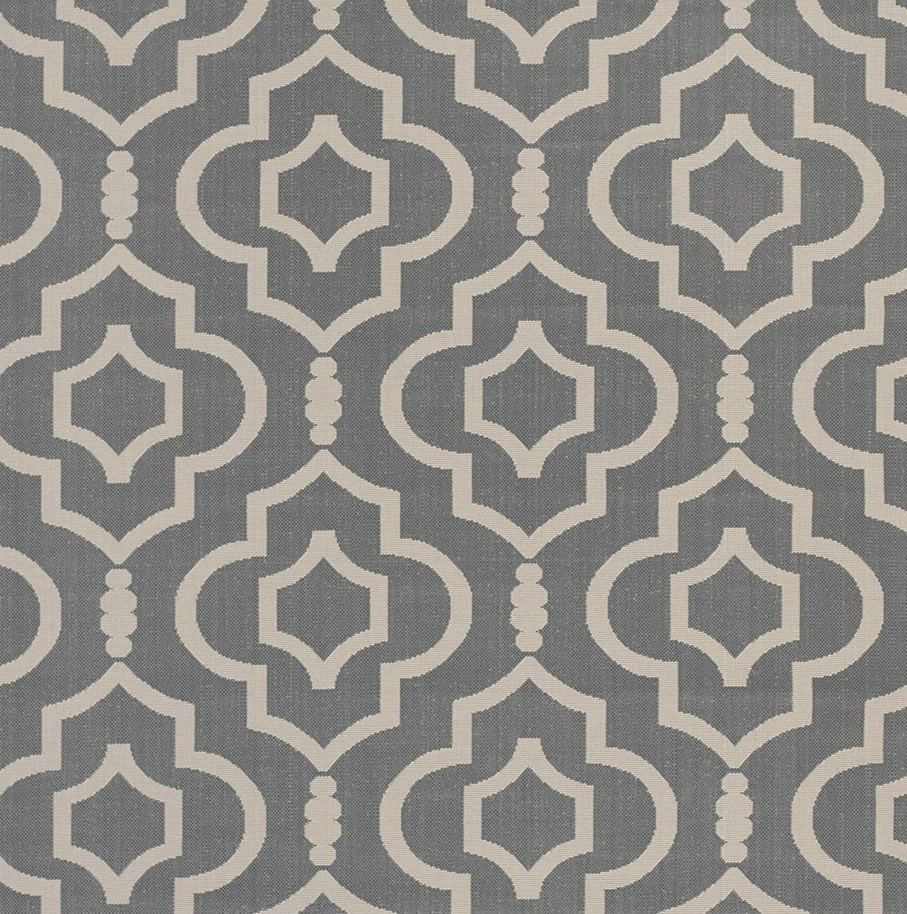 Safavieh Courtyard Alexa Geometric Indoor/Outdoor Area Rug, 4' x 5'7", Anthracite/Beige