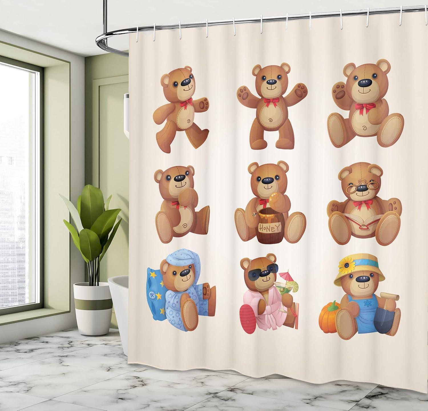 Ambesonne Shower Curtain with Hooks Included