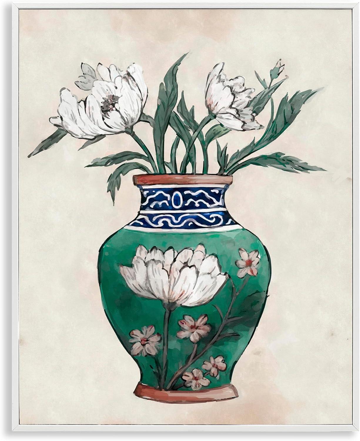 Stupell Industries Bb-323-Framed " Floral Oriental Vase " by Ziwei Li