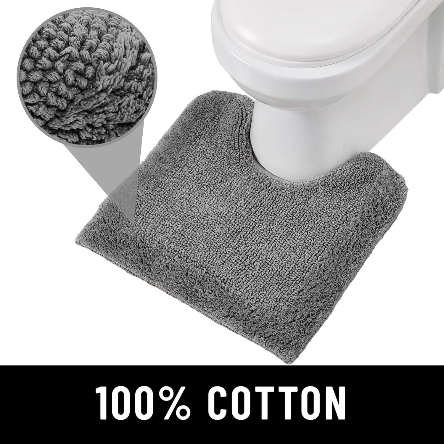 Better Trends Edge 100% Cotton Tufted Reversible Bath Rug 20" x 20" Contour - Gray