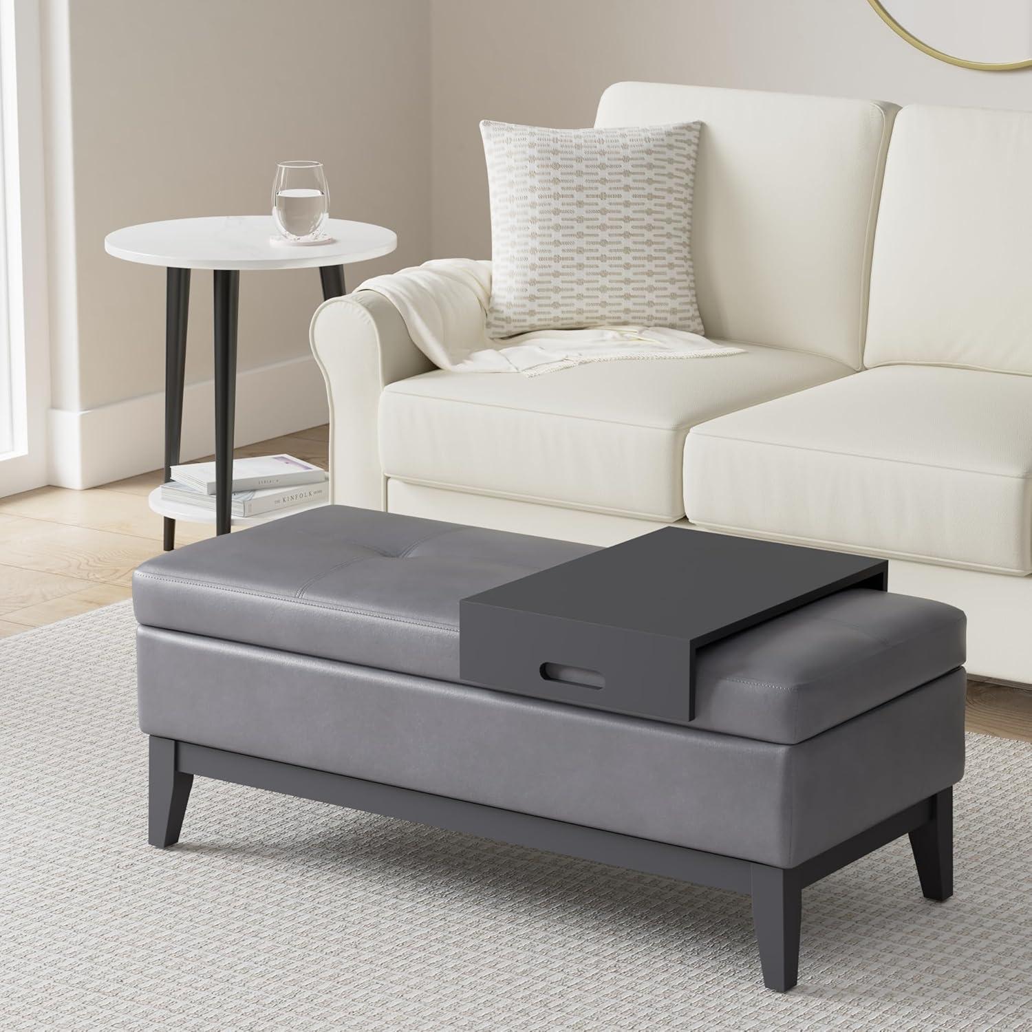 Oregon Faux Leather Ottoman