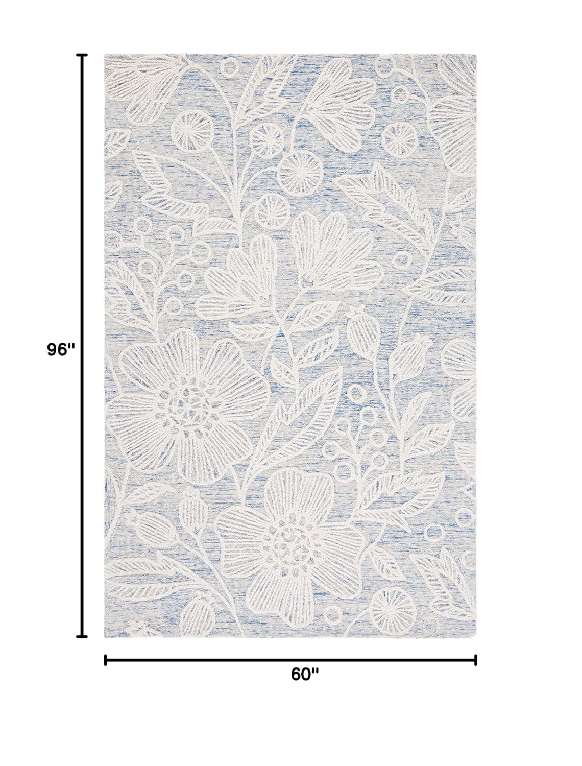 Jardin JAR727 Hand Tufted Area Rug - Blue/Ivory - 5'x8' - Safavieh.