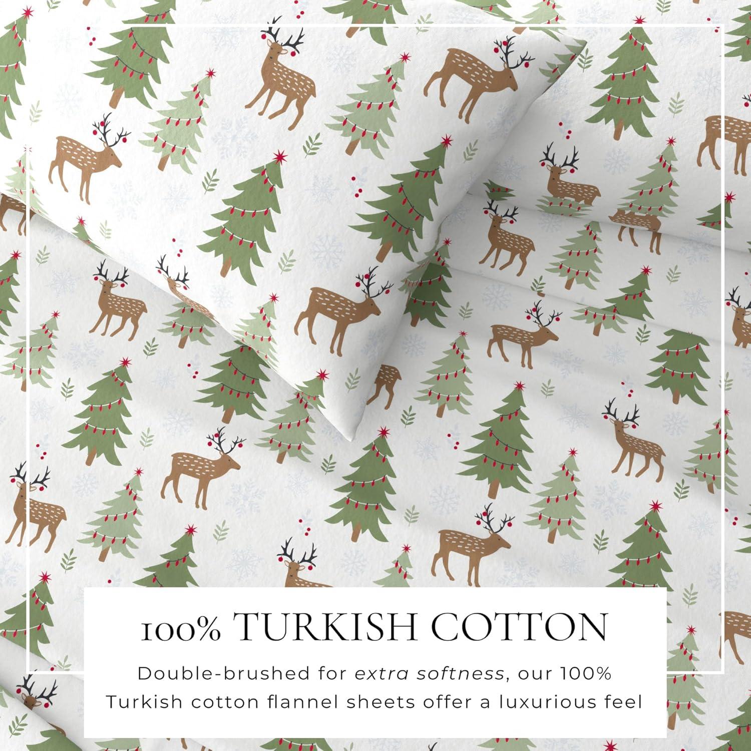 FreshFolds 100% Cotton Lodge Printed Flannel Sheet Set