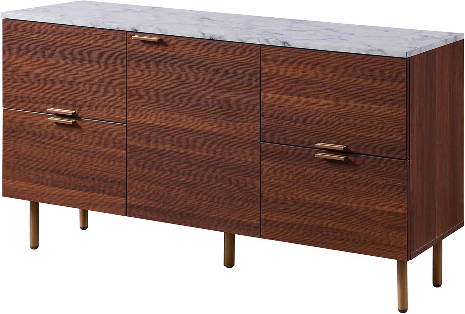 Wrought Studio™ Pinecone 48" Storage Cabinet Sideboard with Marble Effect