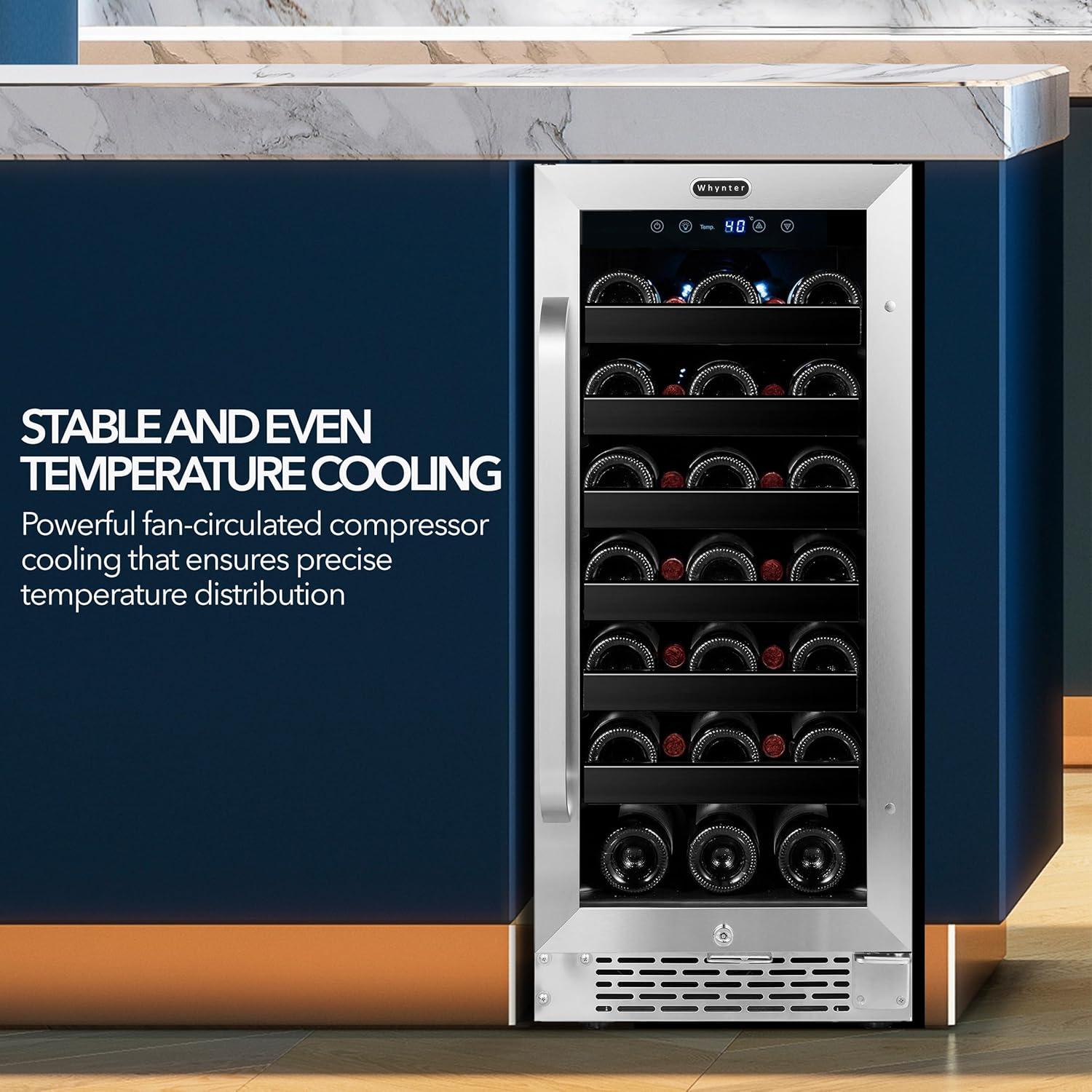 Whynter Whynter 15'' width 33 Bottle Single Zone Built-In Wine Refrigerator