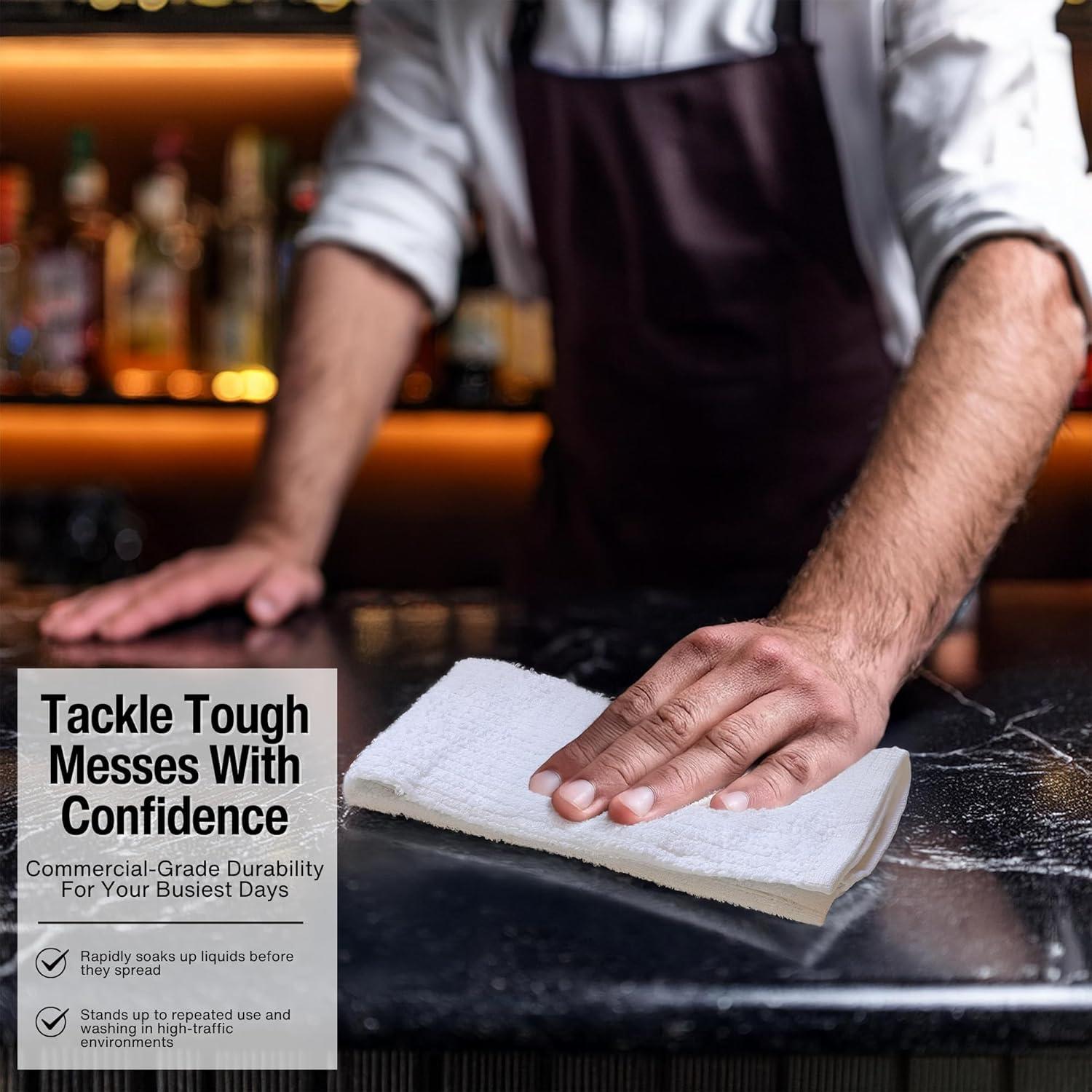 Living Fashions 12 Pack Terry Dish Cloths - Cleaning Dish Cloth Towels Bulk Set - Size 12" x 12"