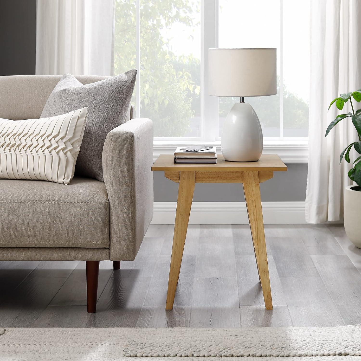 Minimalist Solid Wood Accent Side Table - English Oak