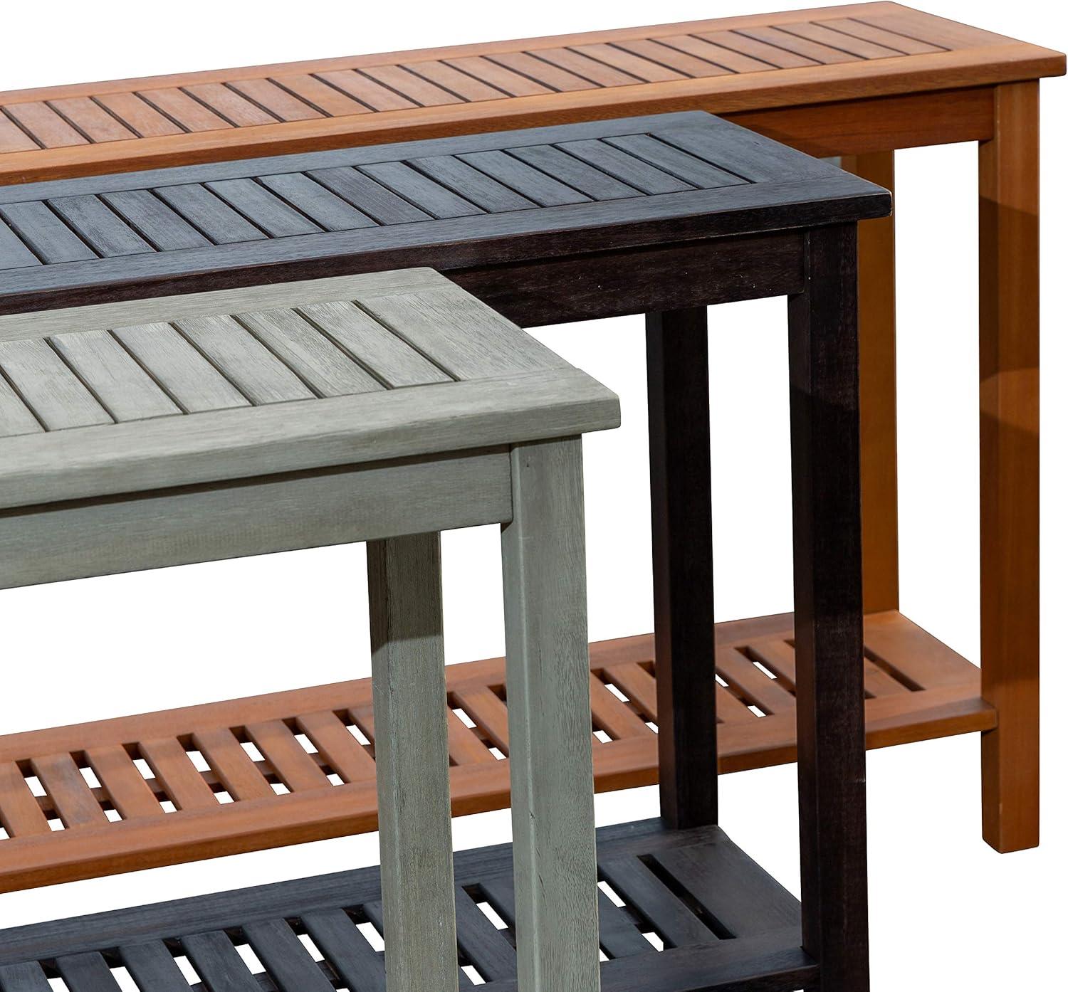 DTY  Outdoor Living Longs Peak Eucalyptus Console Table Driftwood Gray