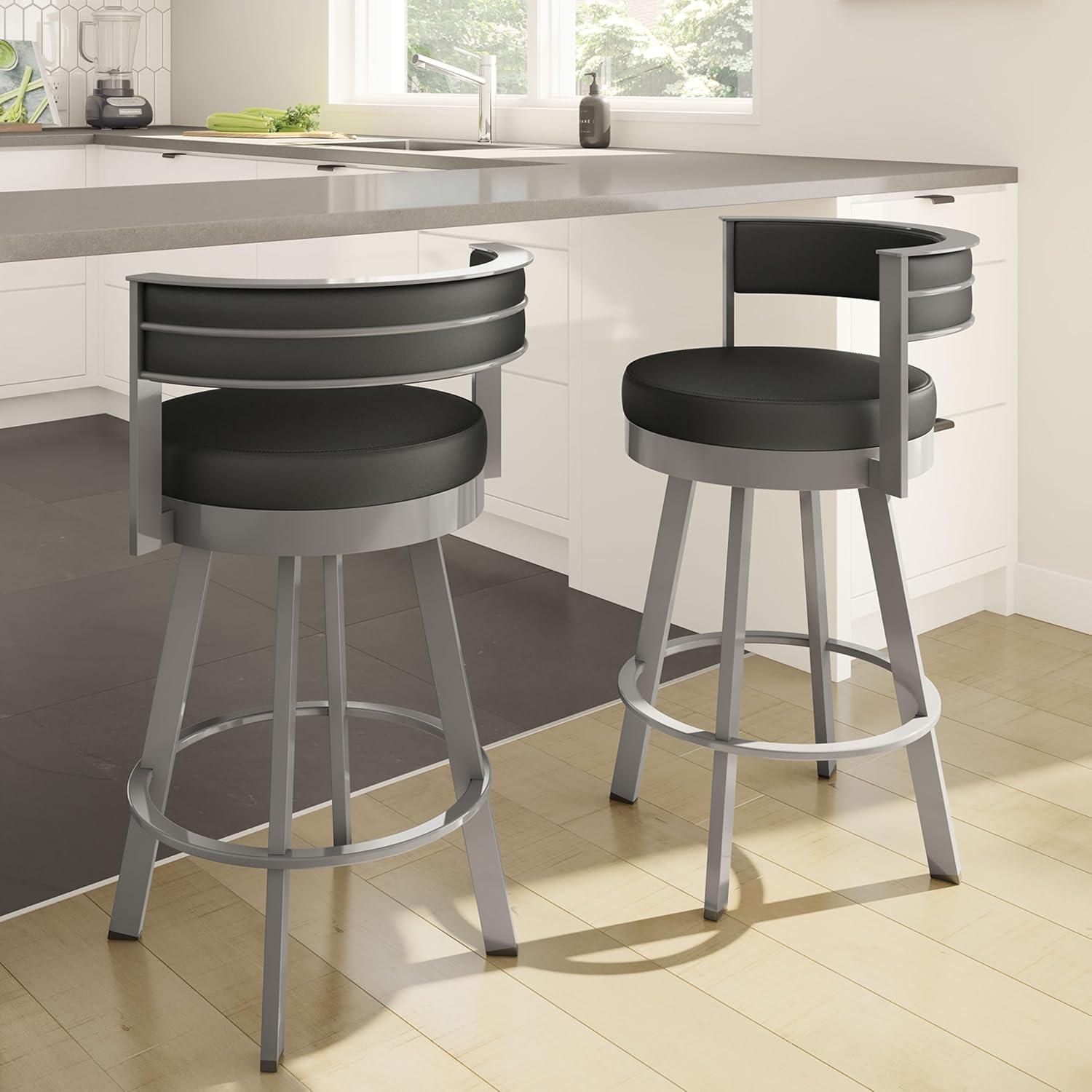 26" Browser Swivel Counter Height Barstool with Upholstered Seat - Amisco